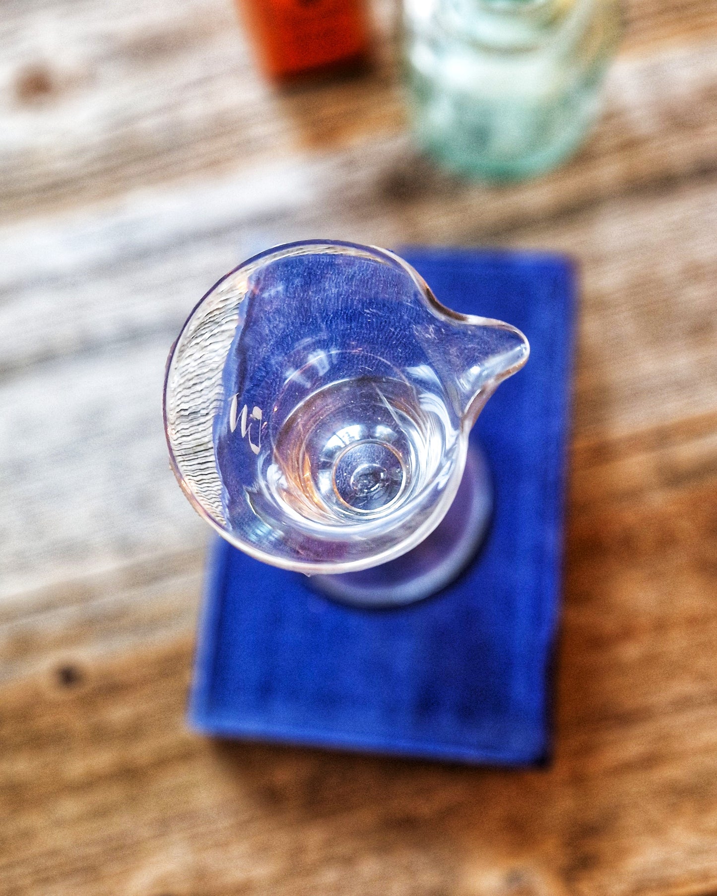 Early 1800s Apothecary Measuring Jug | English Hand-Blown Glass with Ounce & Dram Graduations