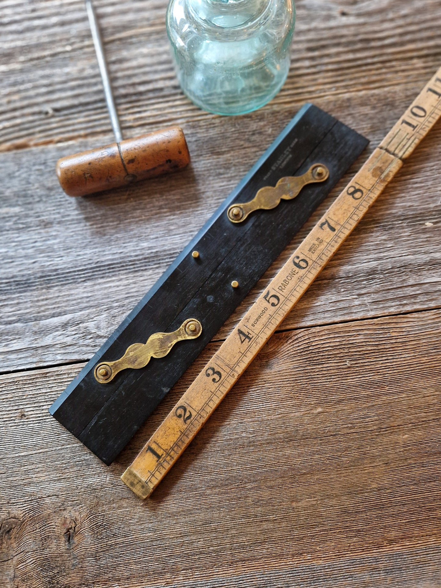 W. F. Stanley Ebony Parallel Rule c. 1880–1910 | Antique English Nautical Instrument