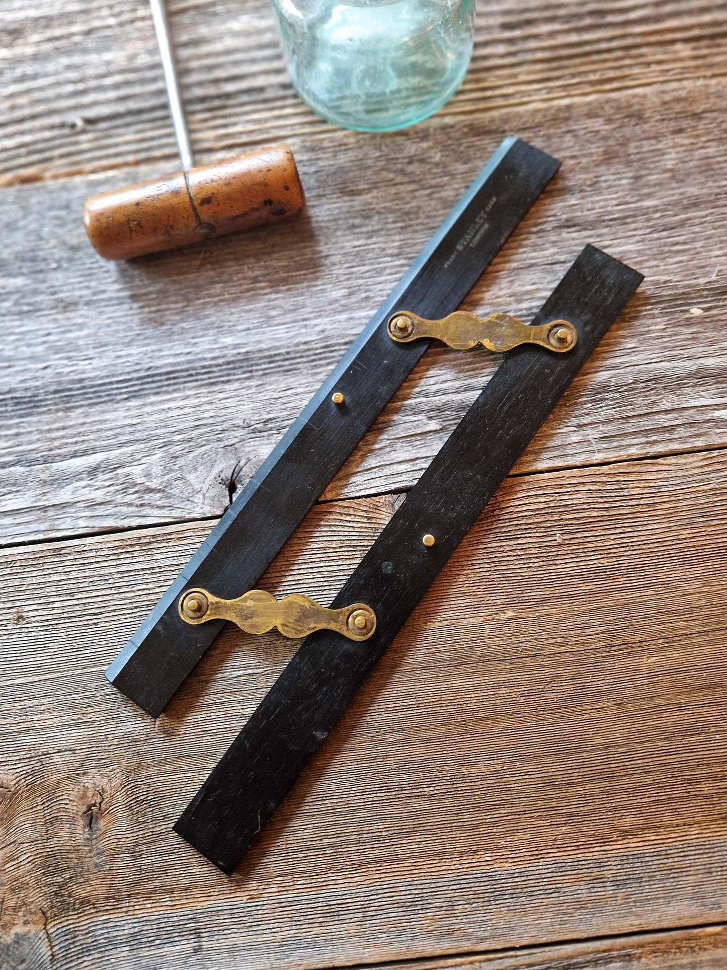 W. F. Stanley Ebony Parallel Rule c. 1880–1910 | Antique English Nautical Instrument