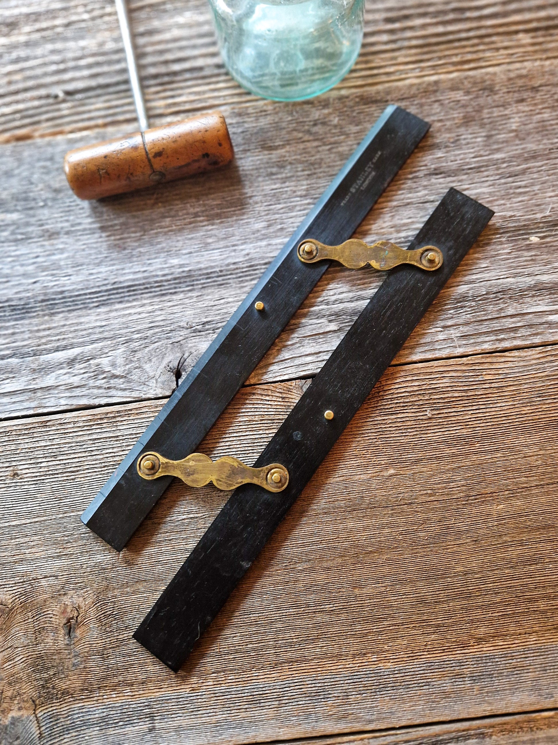 W. F. Stanley Ebony Parallel Rule c. 1880–1910 | Antique English Nautical Instrument