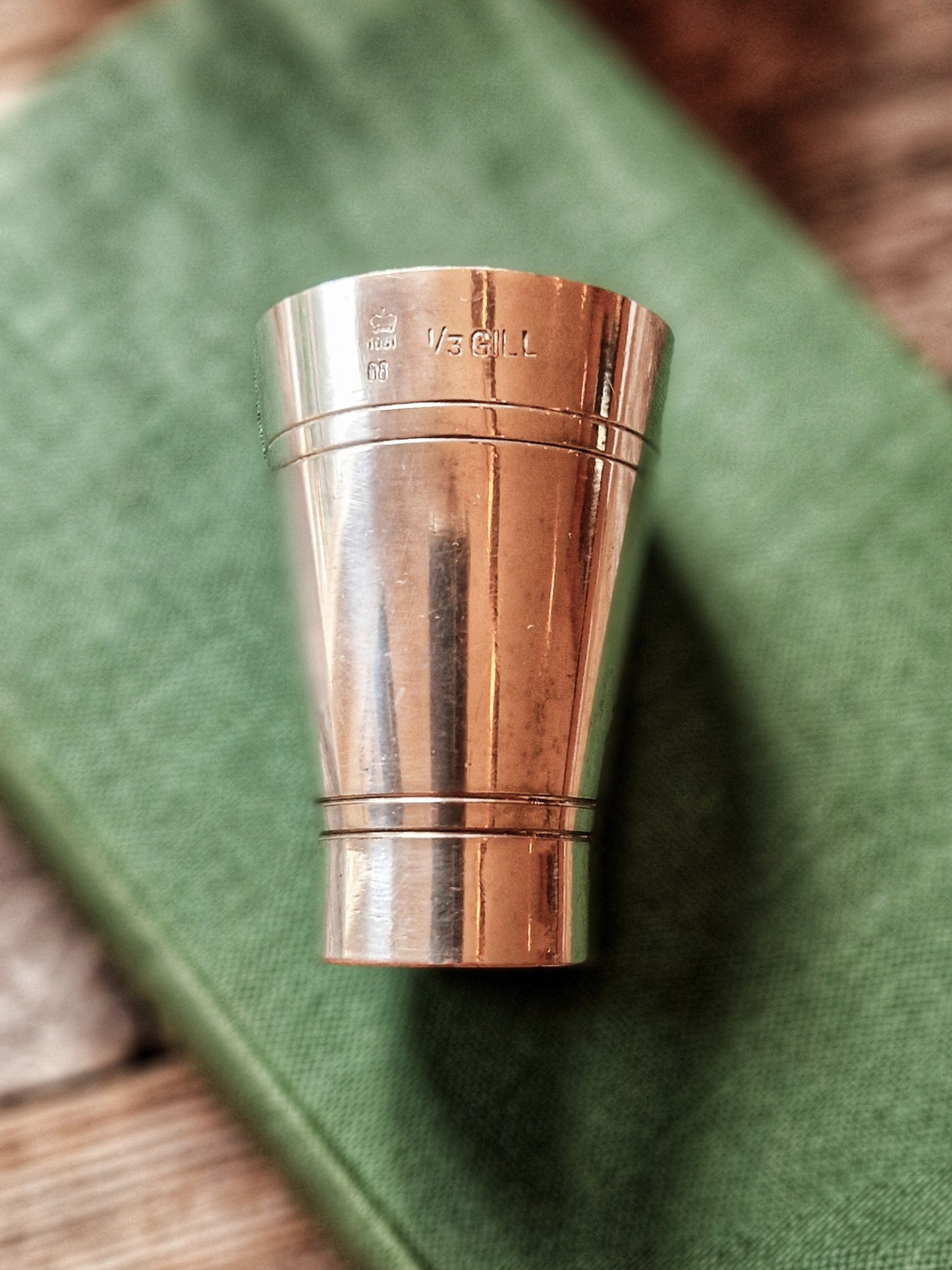 Bonzer 1/3 Gill Spirit Measure | Vintage English Crown-Stamped Pub Jigger