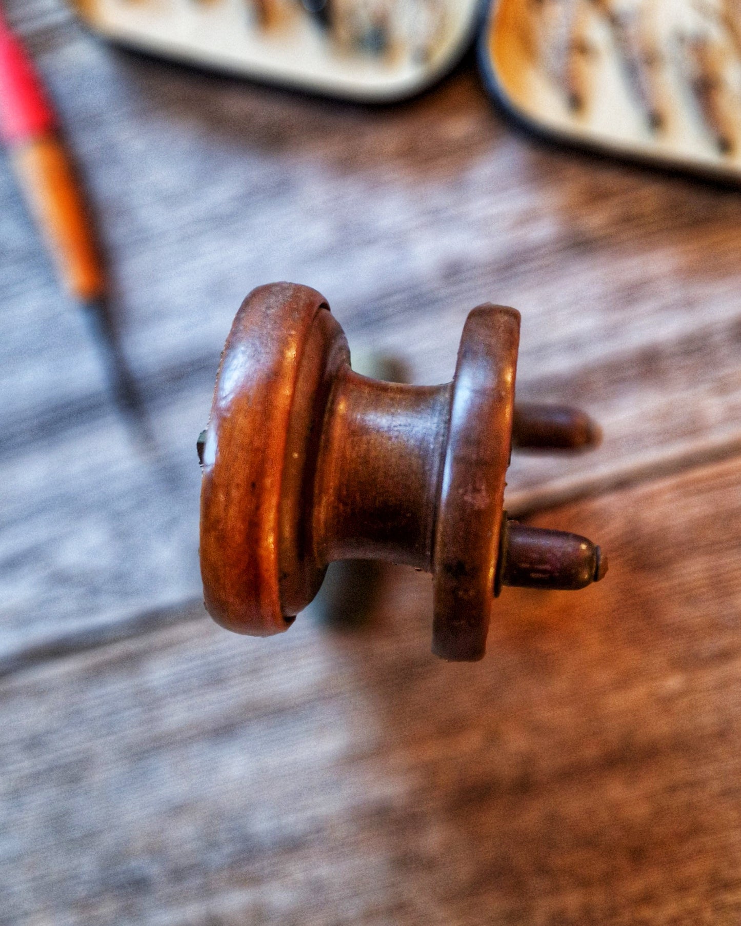 2-1/2-Inch Nottingham-Style Fishing Reel | Antique Wood & Brass English Fishing Tackle, c. 1900-1930