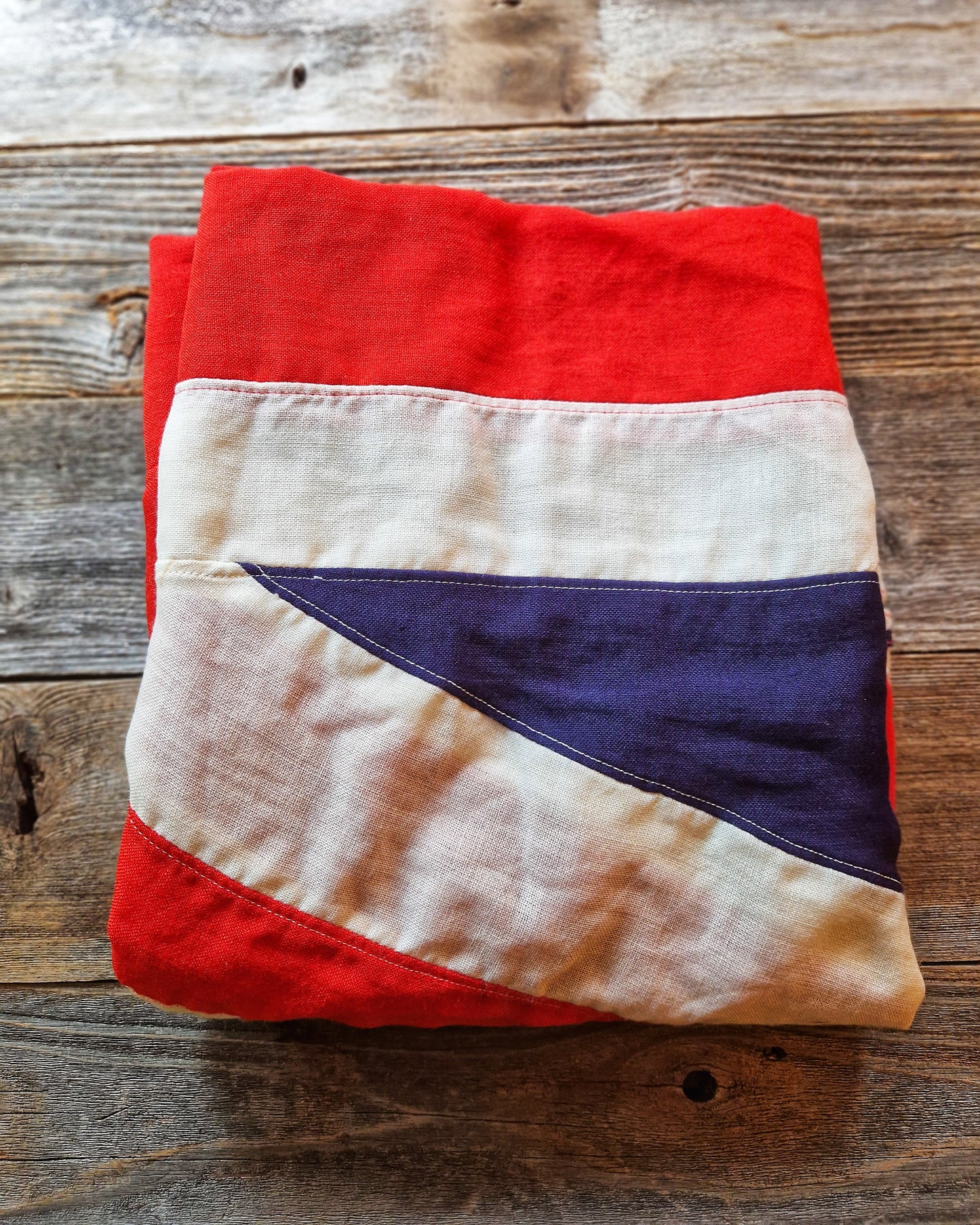 Large Embroidered (Sewn) Union Jack, 90 × 39 Inches | Vintage English Cotton Flag c. 1930–1970