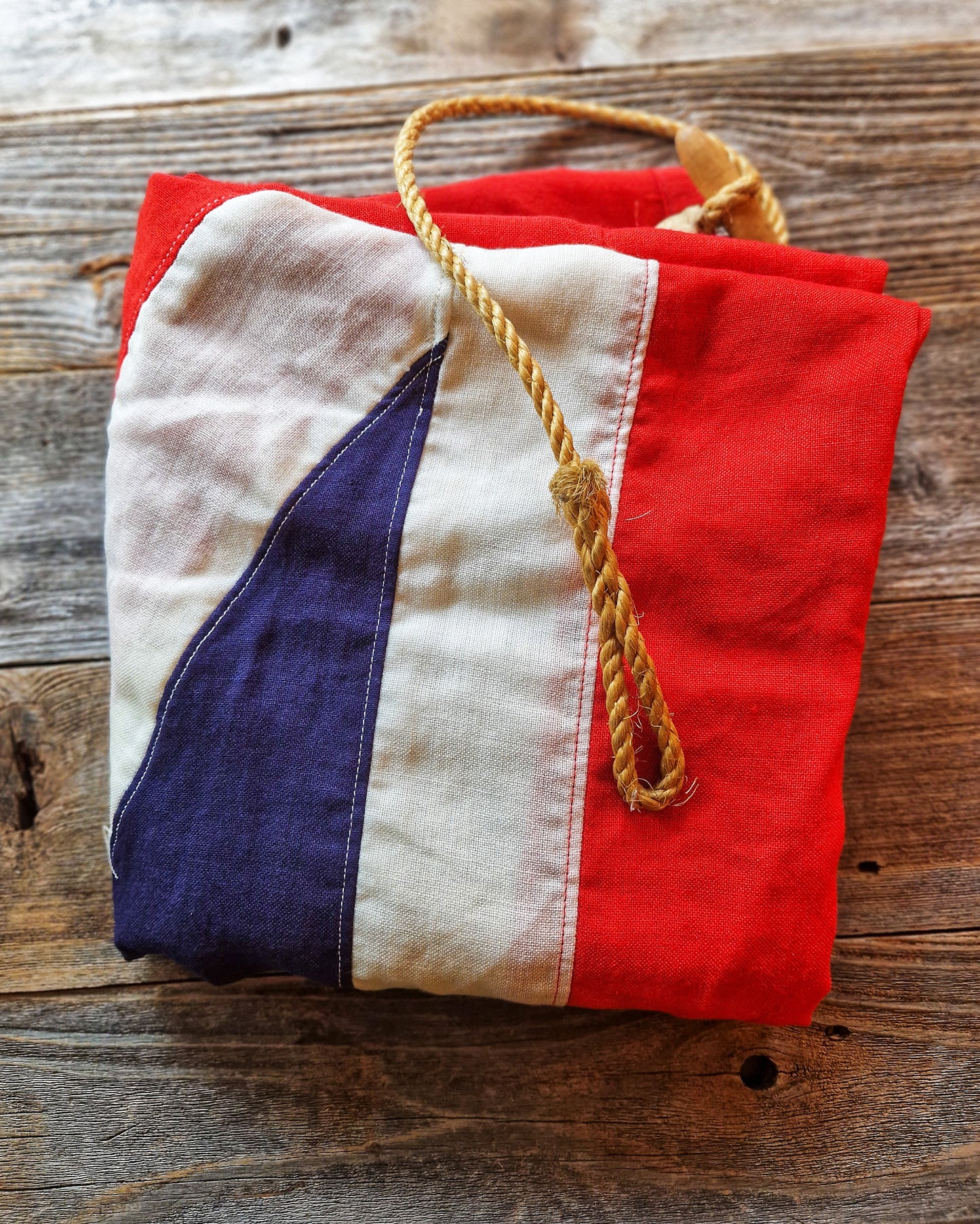 Large Embroidered (Sewn) Union Jack, 90 × 39 Inches | Vintage English Cotton Flag c. 1930–1970