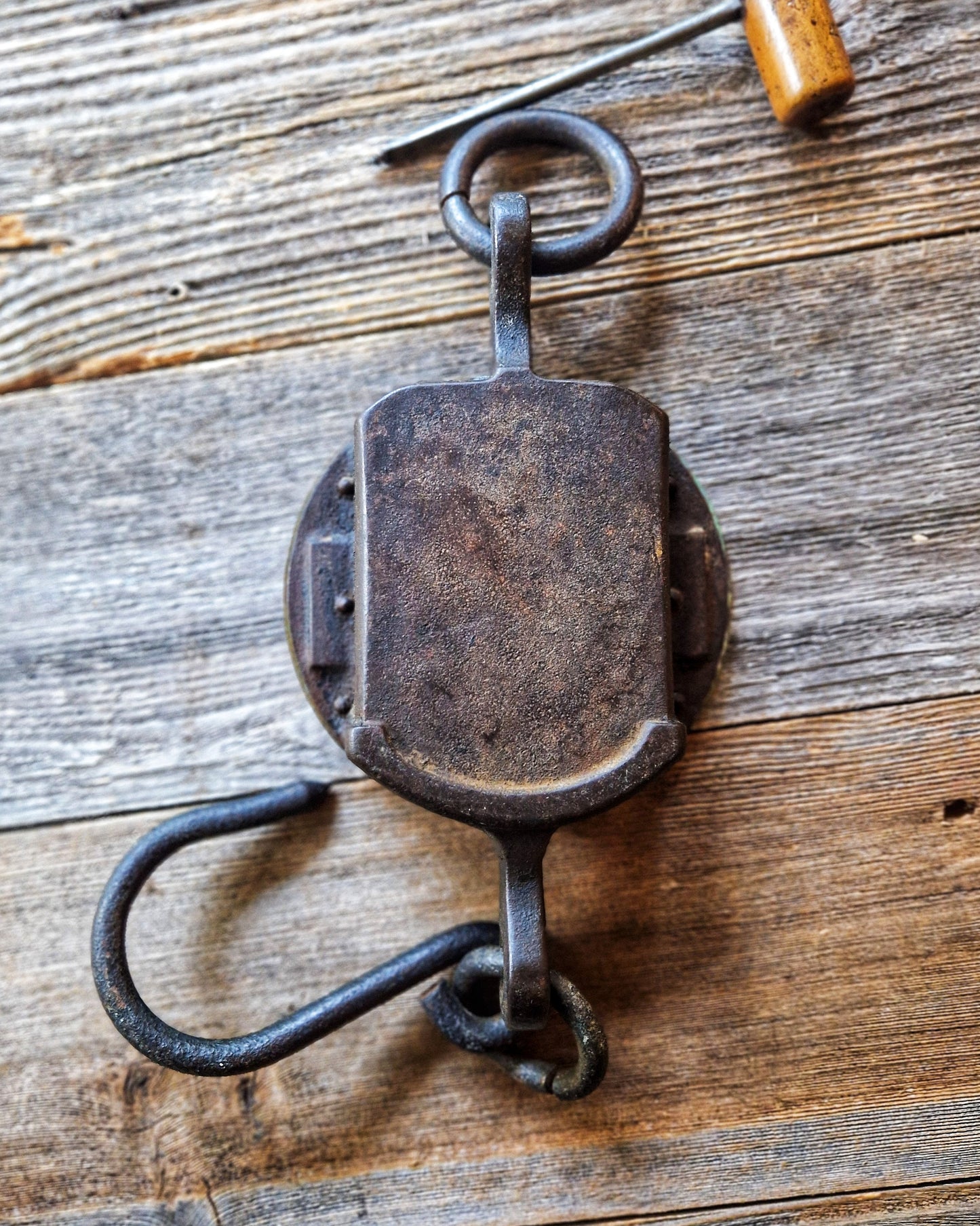 Antique English Salter Spring Balance | Late Victorian 200 lb. Hanging Scale c. 1865-1890