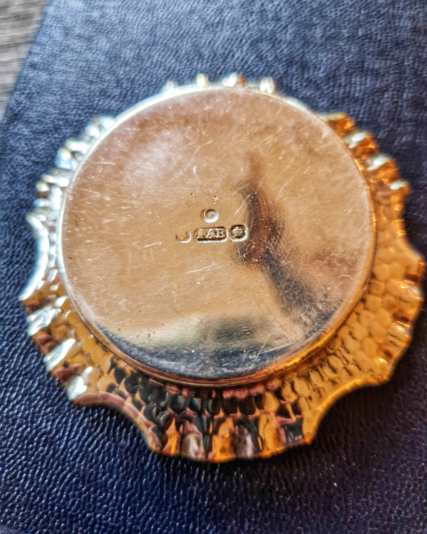 Arts & Crafts Silver-Plated Salt Dishes c. 1900 | English Hammered Tableware (Pair)