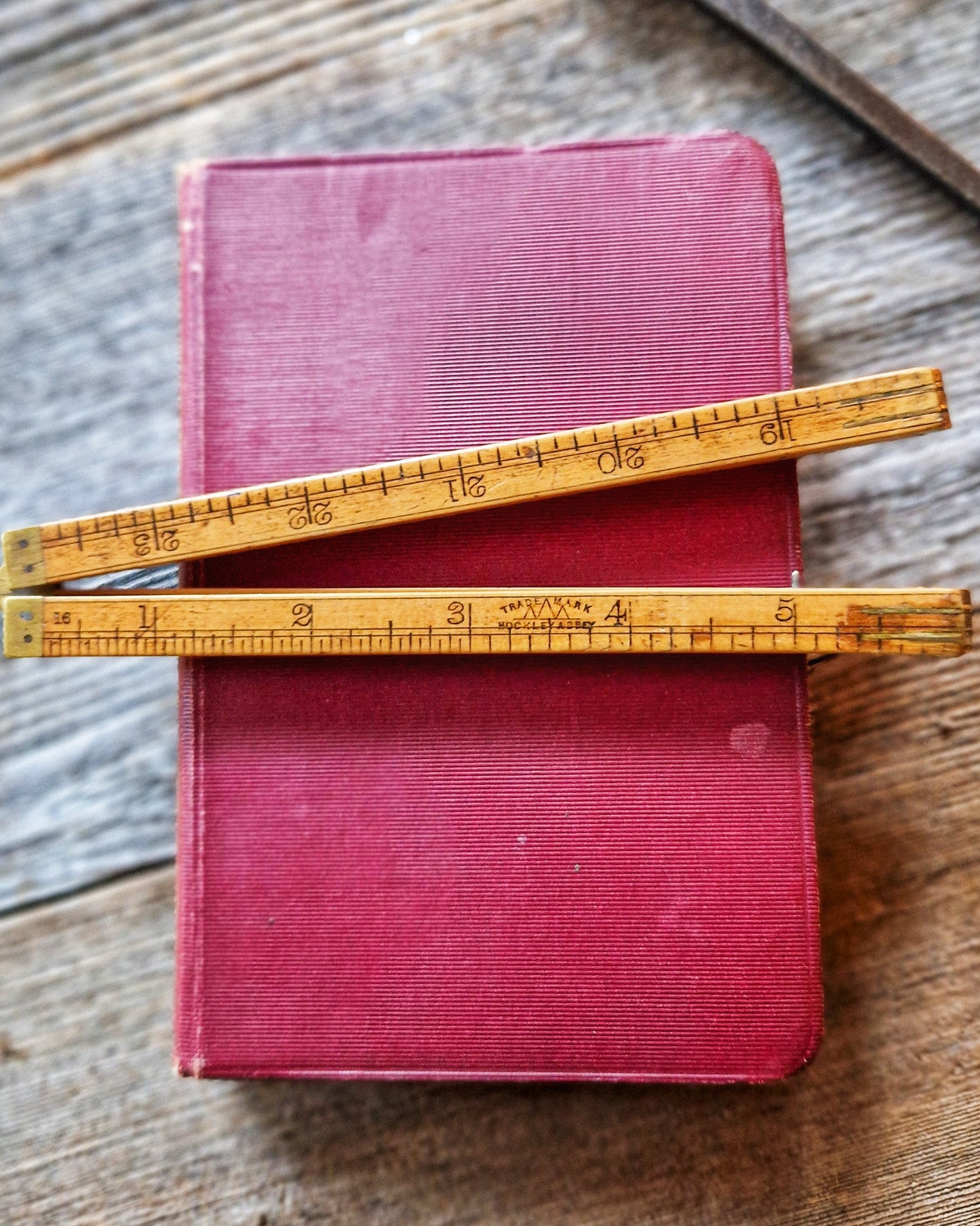 24-Inch Hockley Abbey Folding Ruler No. 1157 | English Rule in Boxwood & Brass c. 1900-1920