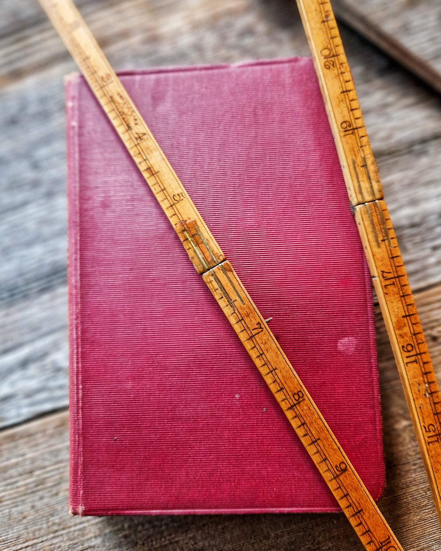24-Inch Hockley Abbey Folding Ruler No. 1157 | English Rule in Boxwood & Brass c. 1900-1920