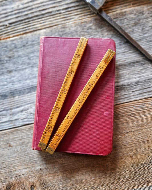 24-Inch Hockley Abbey Folding Ruler No. 1157 | English Rule in Boxwood & Brass c. 1900-1920