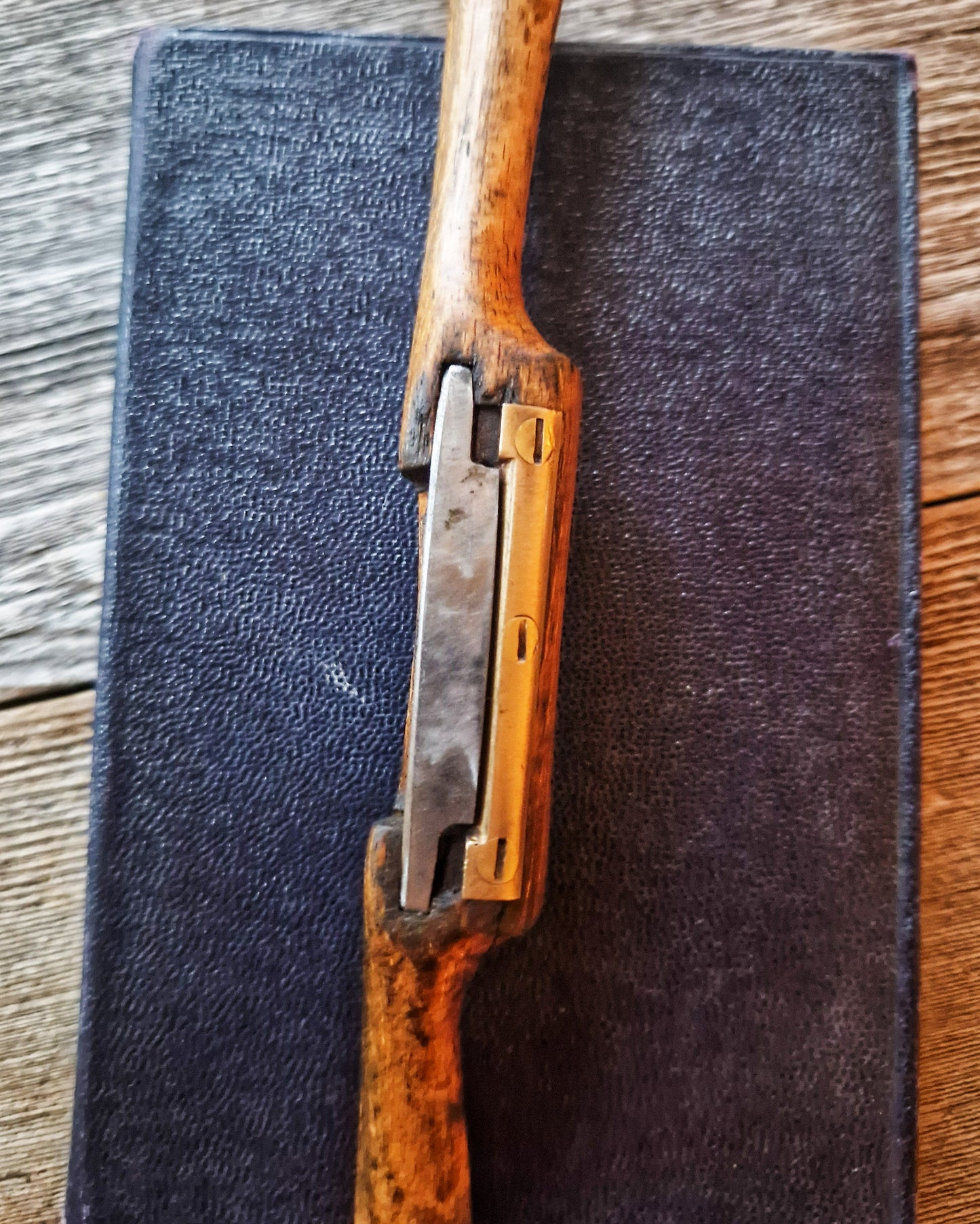 Antique Wood Spokeshave | English Beechwood & Brass Finishing Tool c. 1890–1920