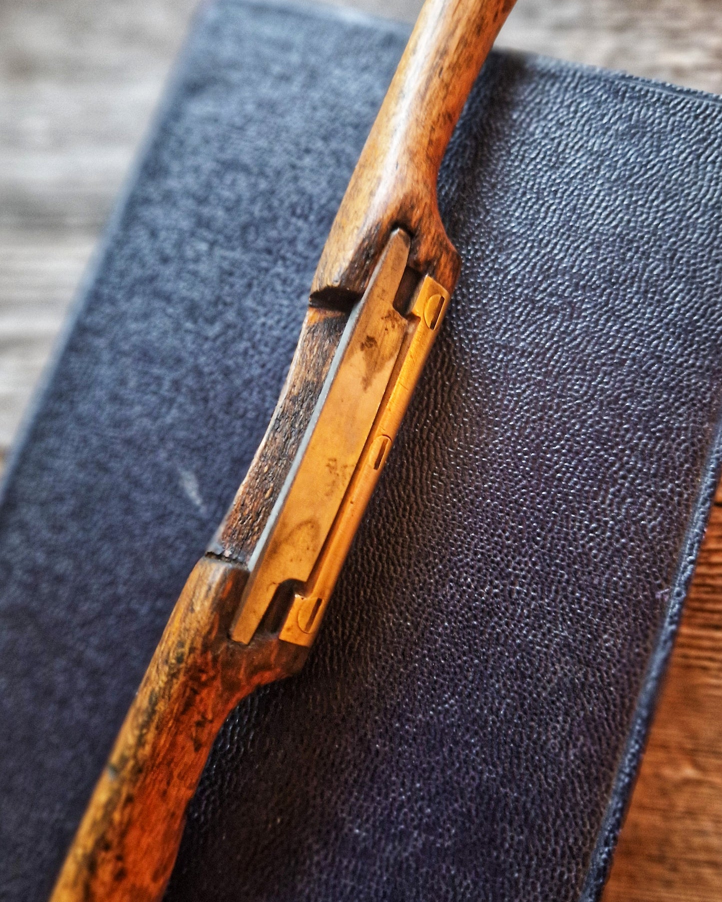 Antique Wood Spokeshave | English Beechwood & Brass Finishing Tool c. 1890–1920