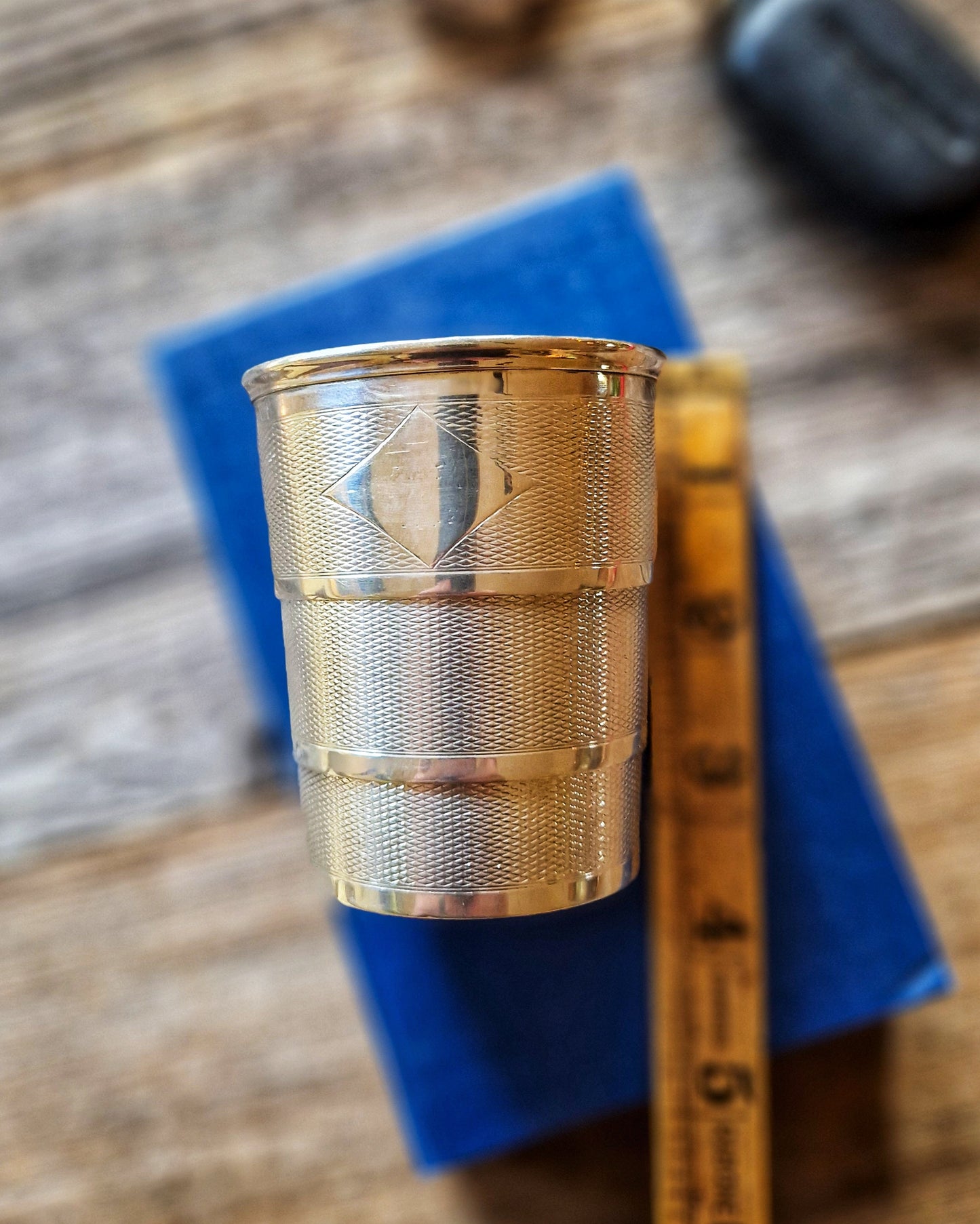 Early 1900s Collapsible Silver Plate Travel Cup | Vintage English Gentlemens Accessory