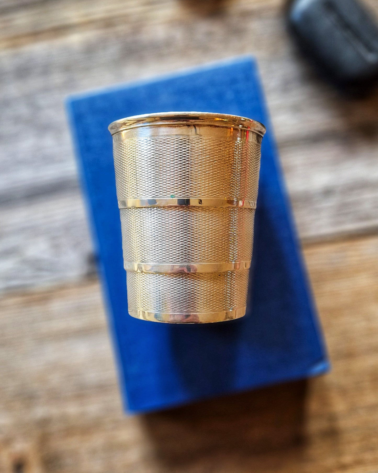 Early 1900s Collapsible Silver Plate Travel Cup | Vintage English Gentlemens Accessory