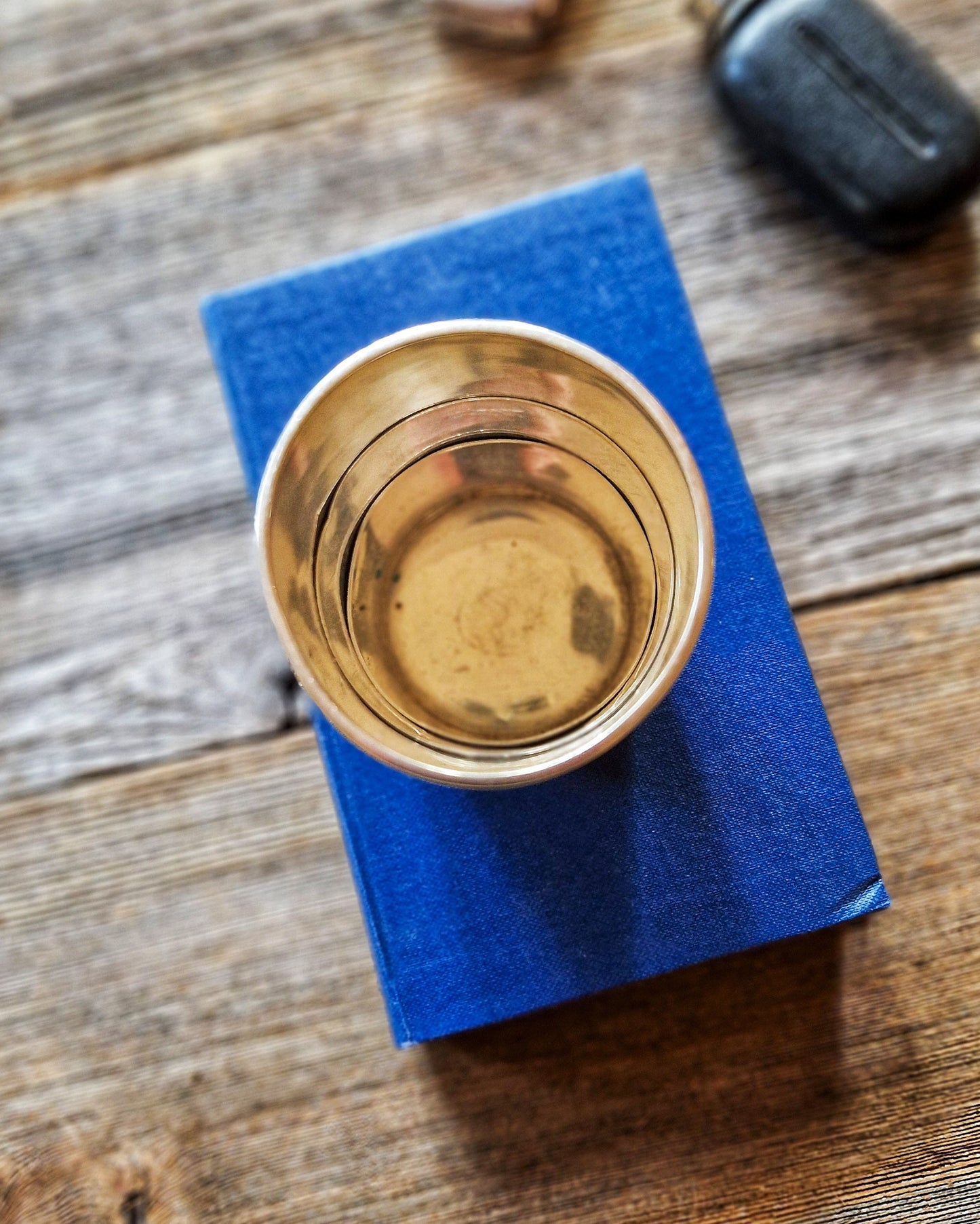 Early 1900s Collapsible Silver Plate Travel Cup | Vintage English Gentlemens Accessory