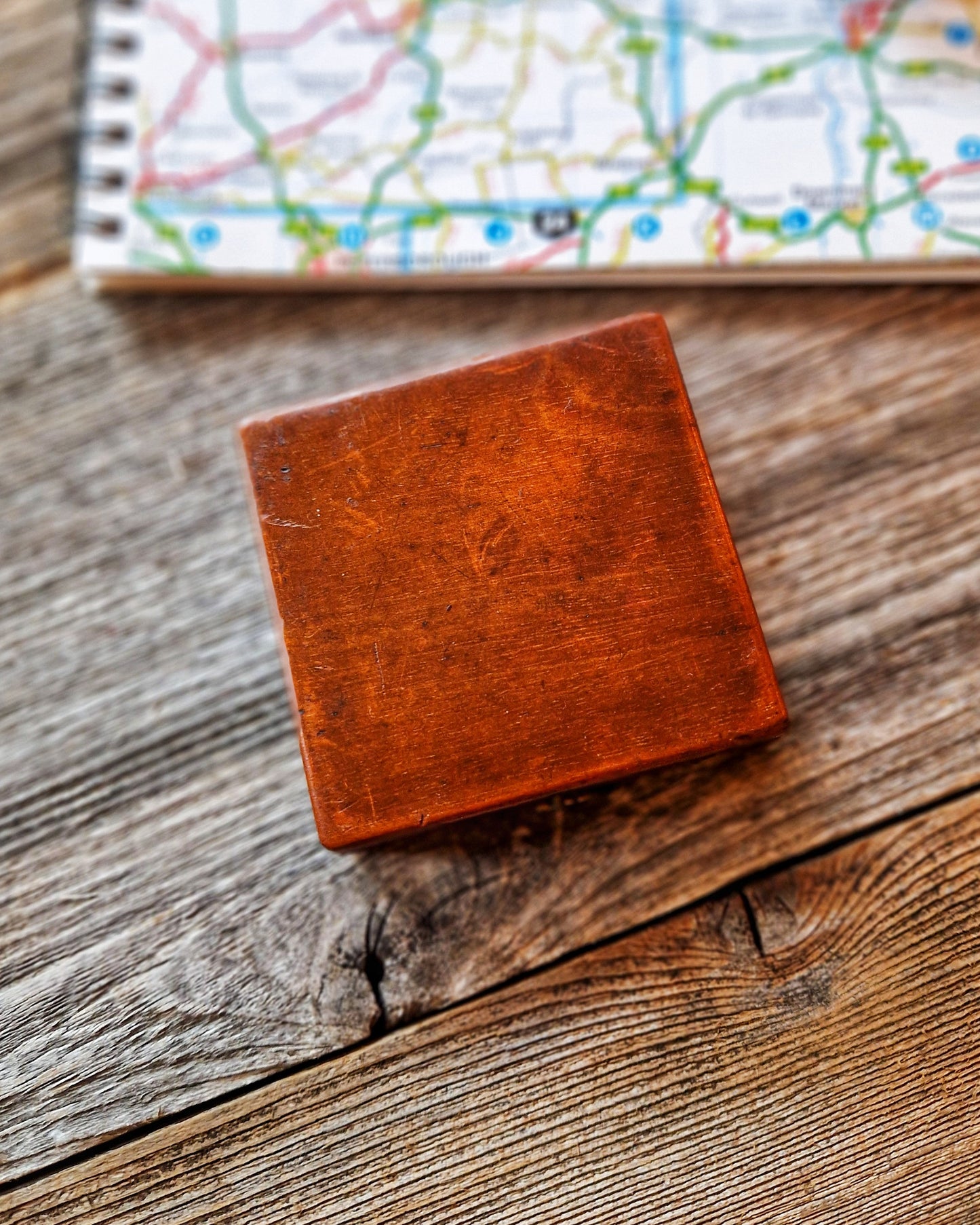 English Antique Travel Compass c. 1895–1915 | Hardwood Case with Transit Lock, Brass Details