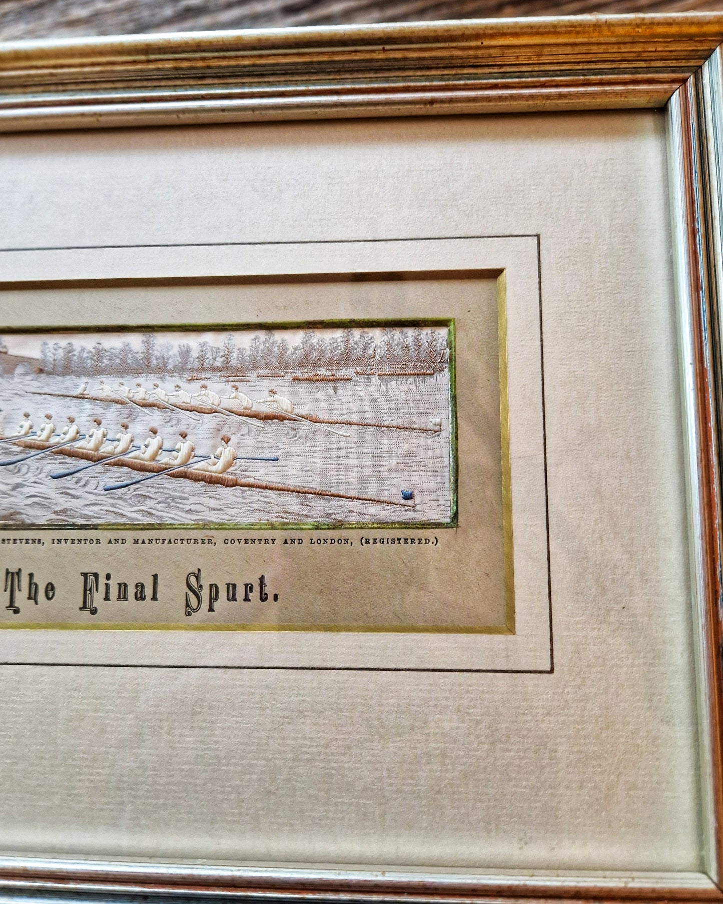 Late Victorian Framed Stevengraph “The Final Spurt” | Woven Silk Picture c. 1881-1888