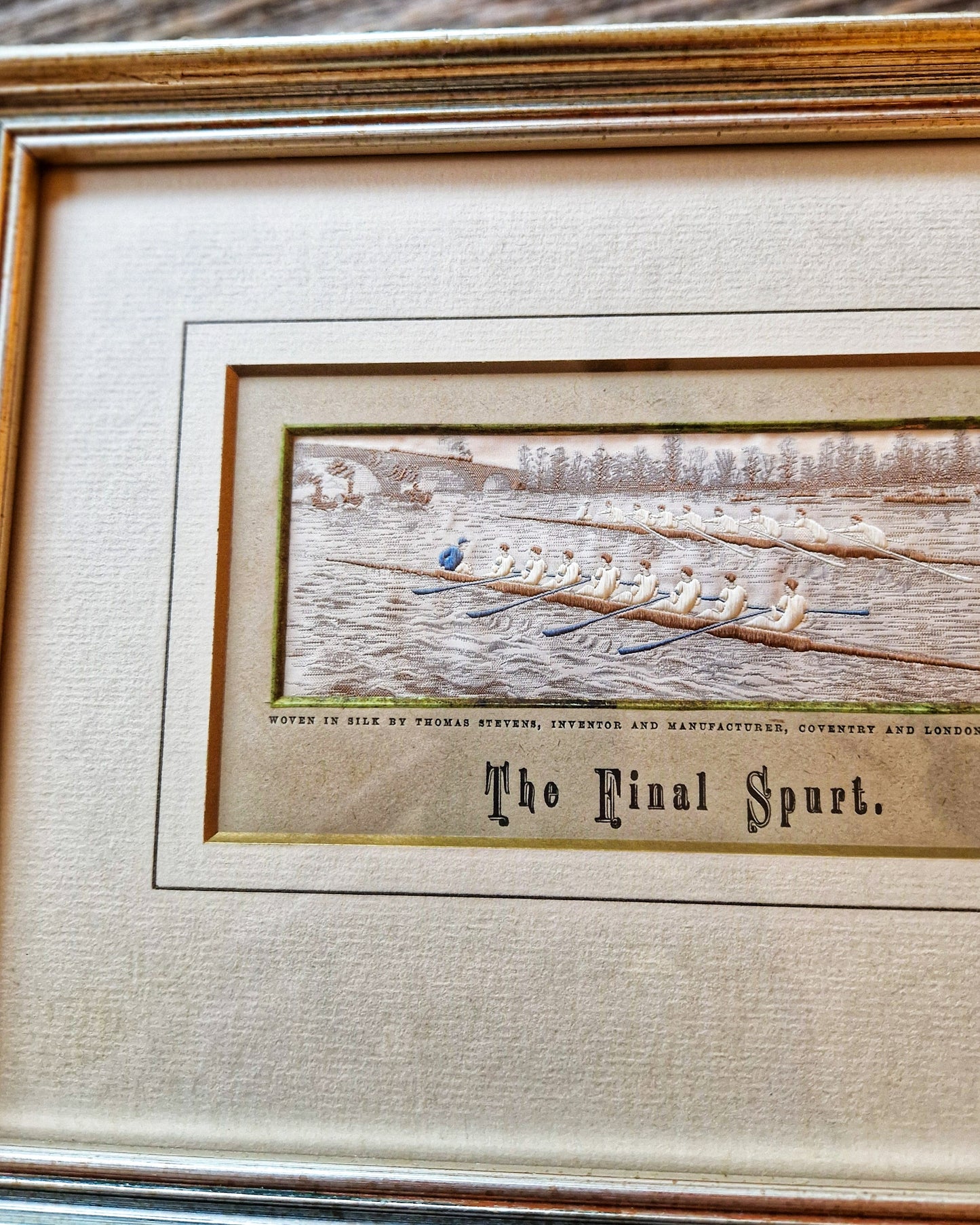 Late Victorian Framed Stevengraph “The Final Spurt” | Woven Silk Picture c. 1881-1888