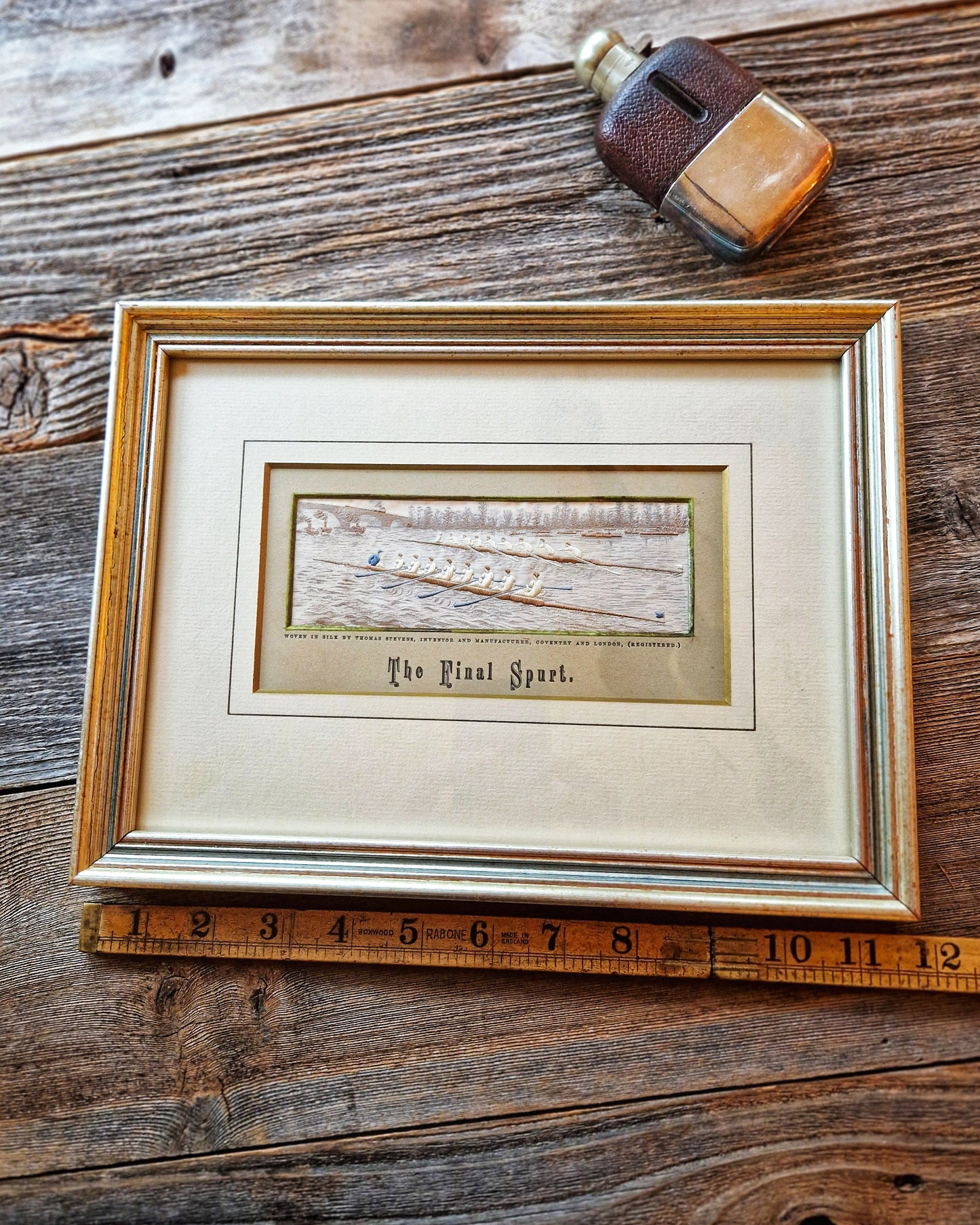 Late Victorian Framed Stevengraph “The Final Spurt” | Woven Silk Picture c. 1881-1888