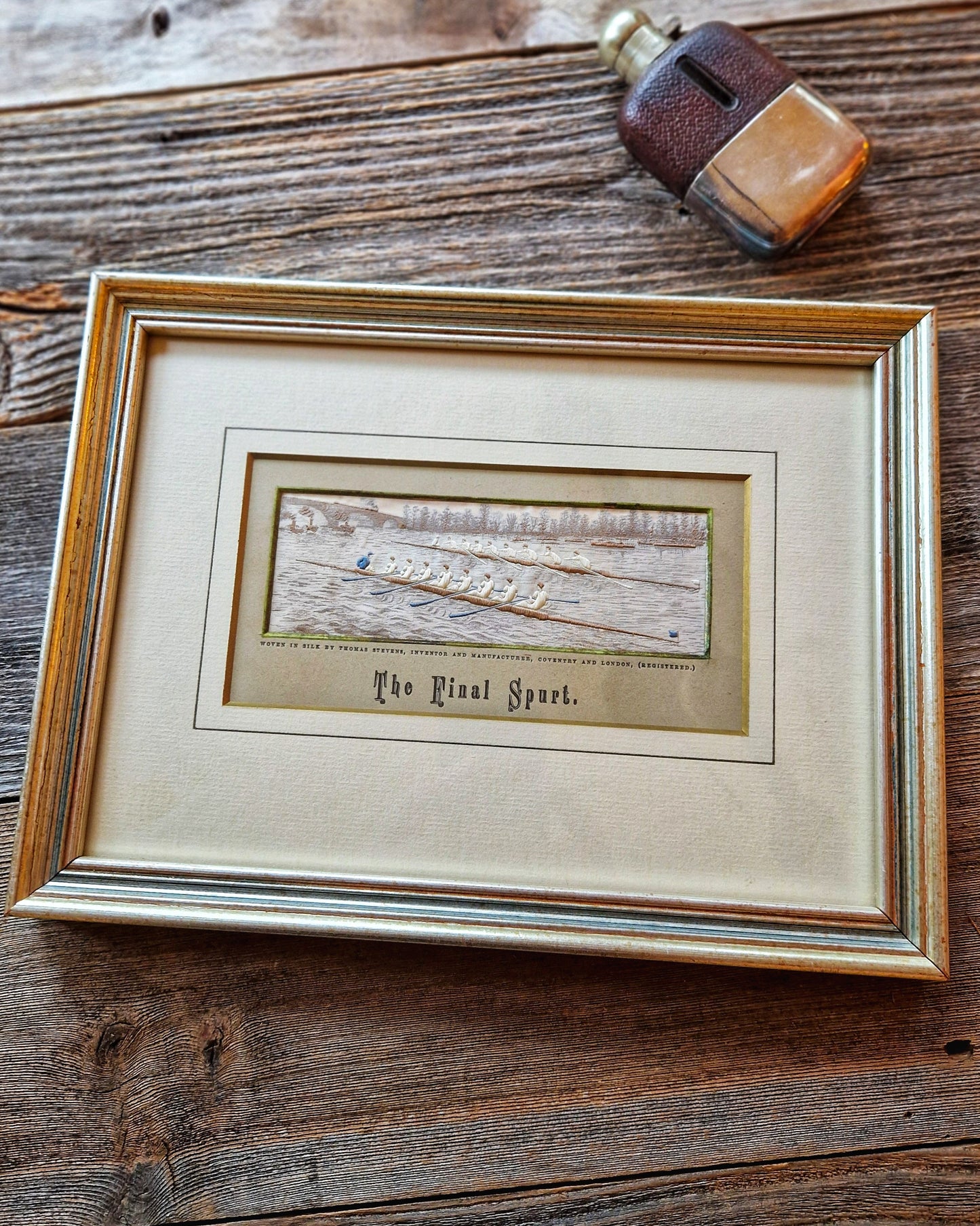 Late Victorian Framed Stevengraph “The Final Spurt” | Woven Silk Picture c. 1881-1888