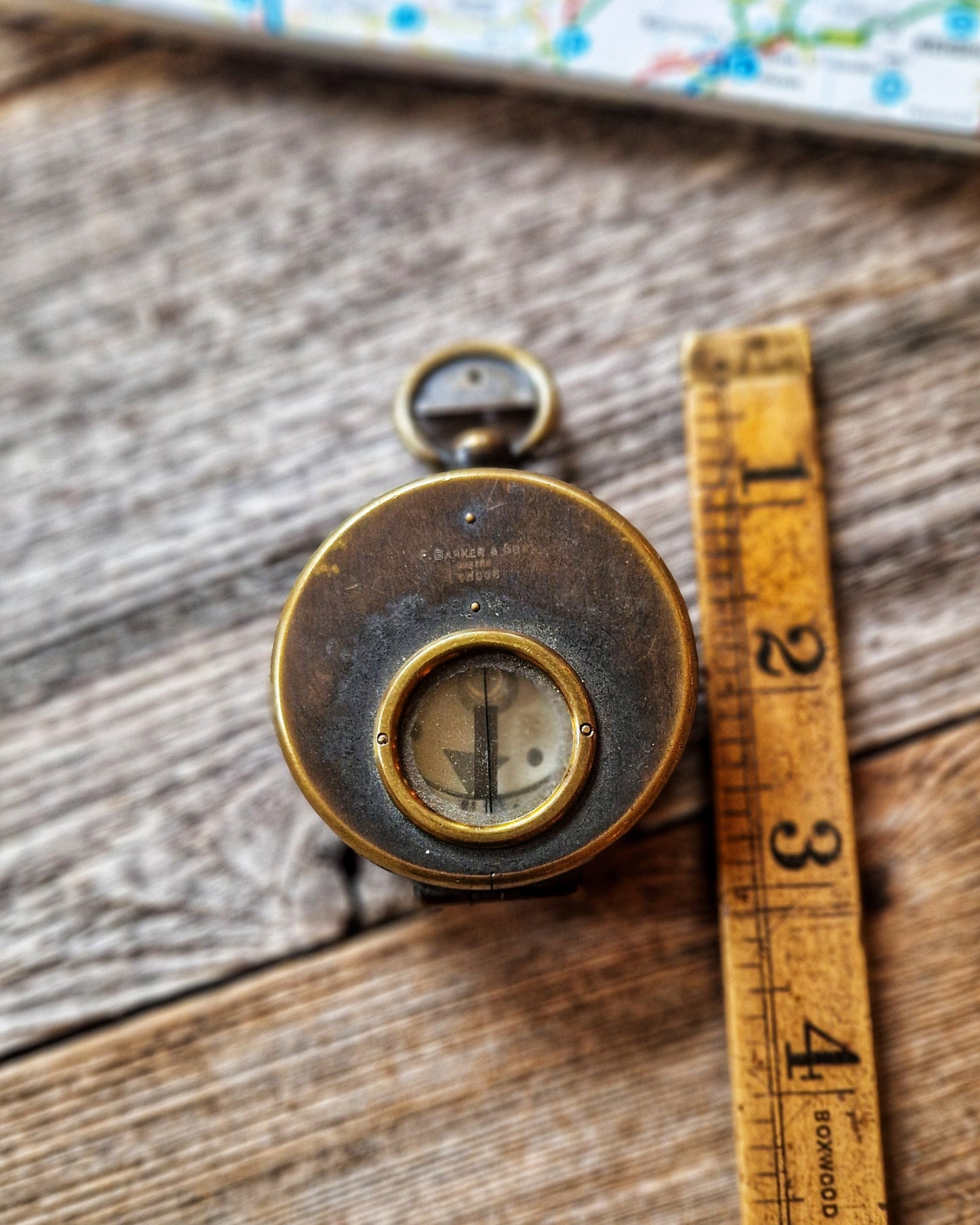 Edwardian Brass Prismatic Compass by F. Barker & Co. London | English Navigation Instrument, c. 1903–1912