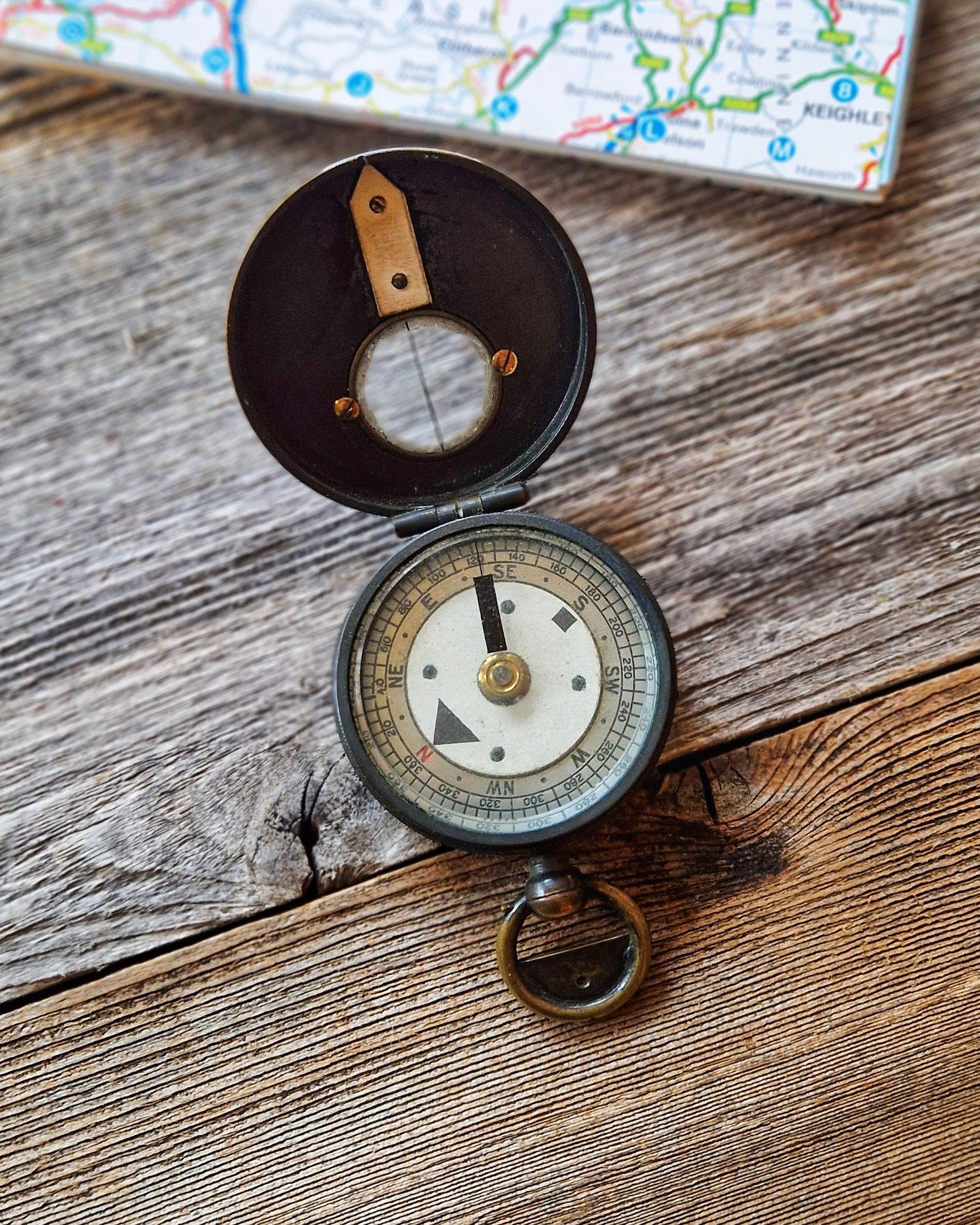 Edwardian Brass Prismatic Compass by F. Barker & Co. London | English Navigation Instrument, c. 1903–1912 