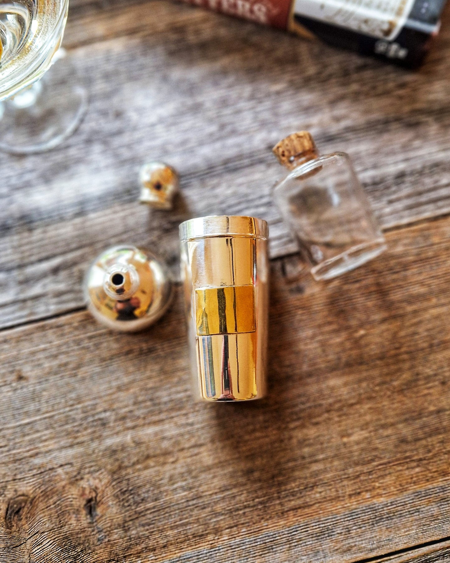 Art Deco English Cocktail Dash Bottle c. 1920–1940 | Silver Plated Vintage Barware