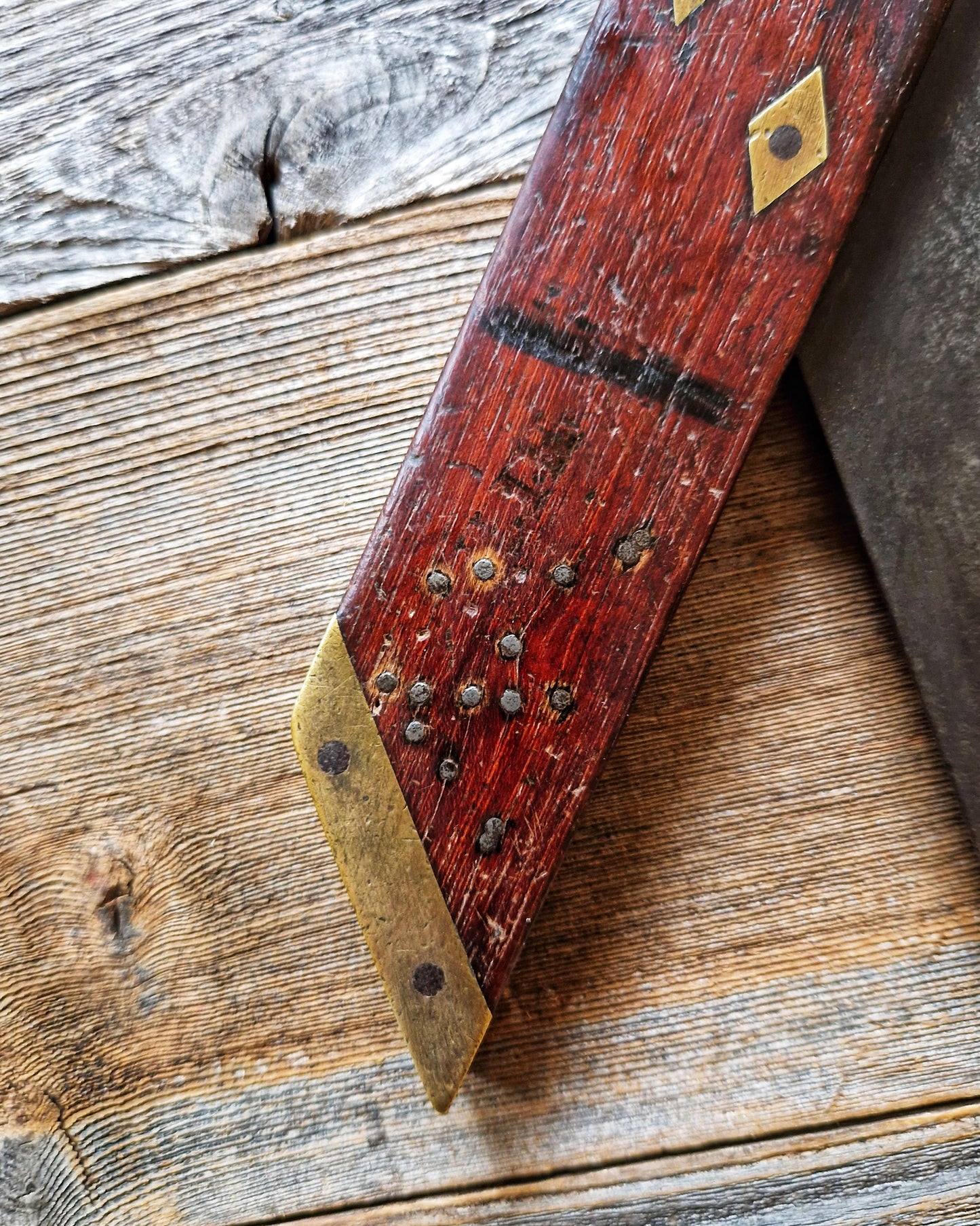 12-Inch English Mitre Square, c. 1870–1900 | Victorian Rosewood & Brass Woodworking Tool
