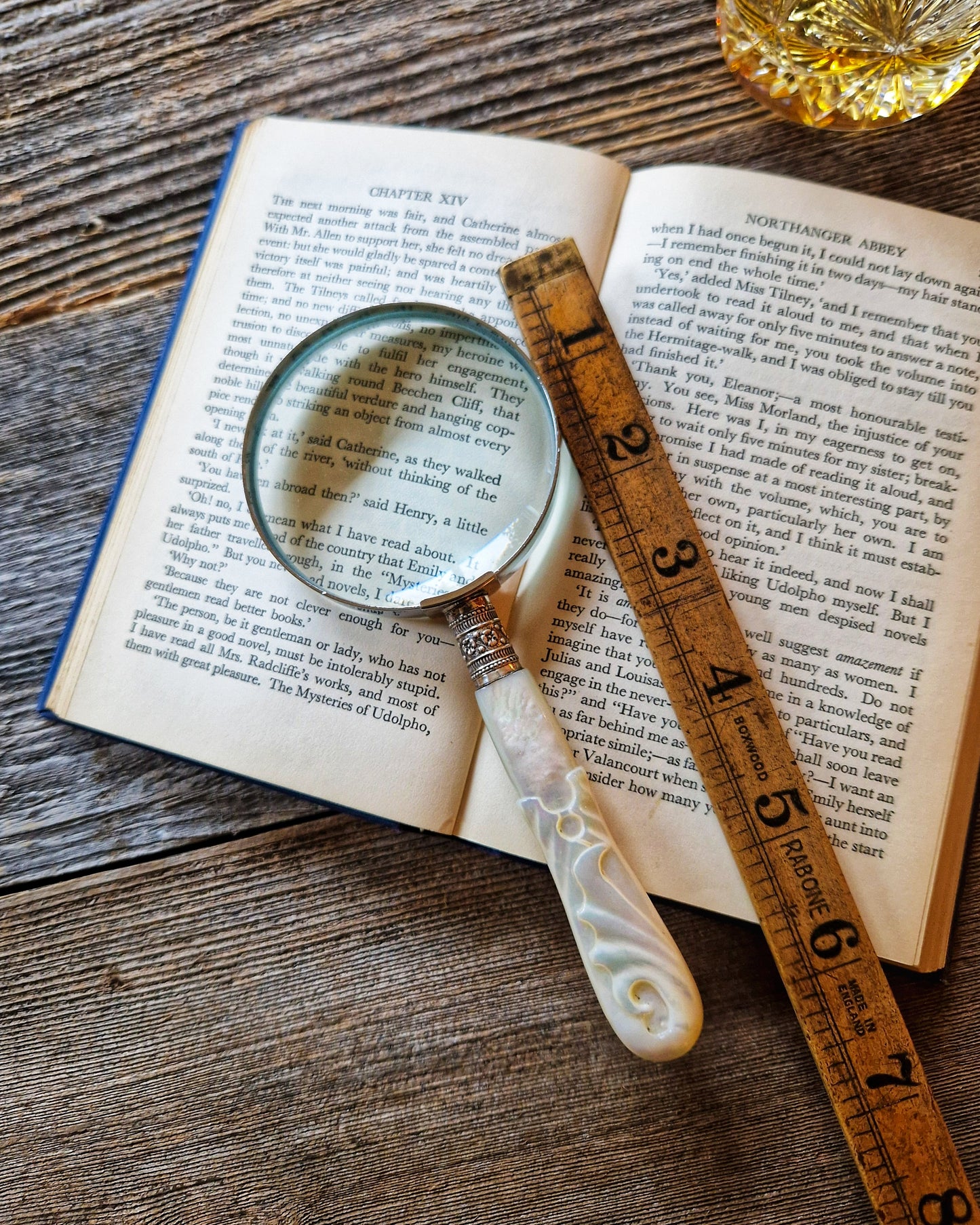 Sterling Silver & Mother of Pearl Magnifying Glass, c. 1904 | Antique English Desk Magnifier