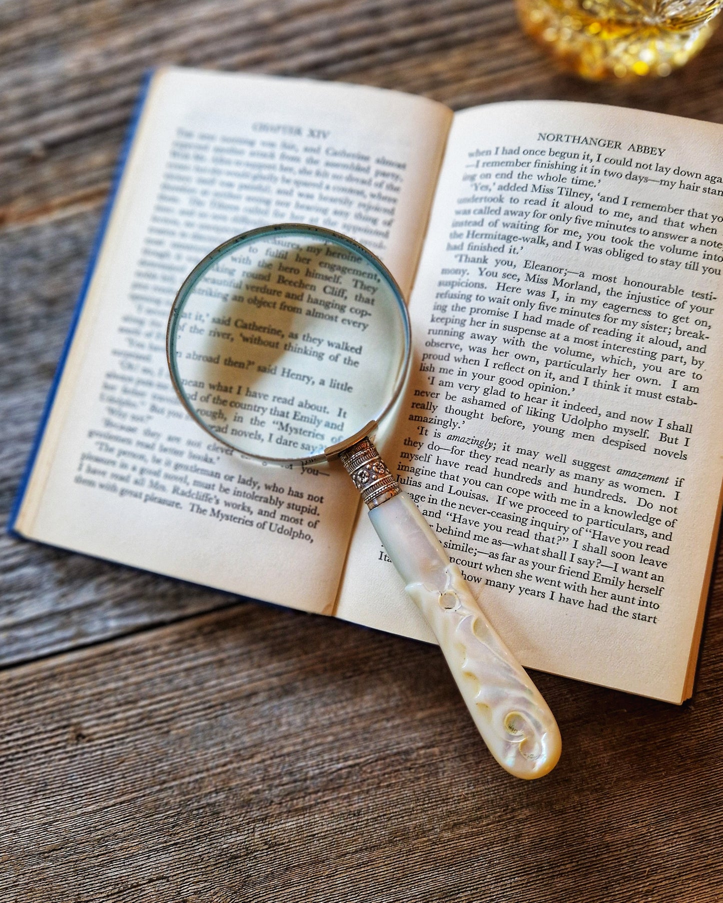 Sterling Silver & Mother of Pearl Magnifying Glass, c. 1904 | Antique English Desk Magnifier