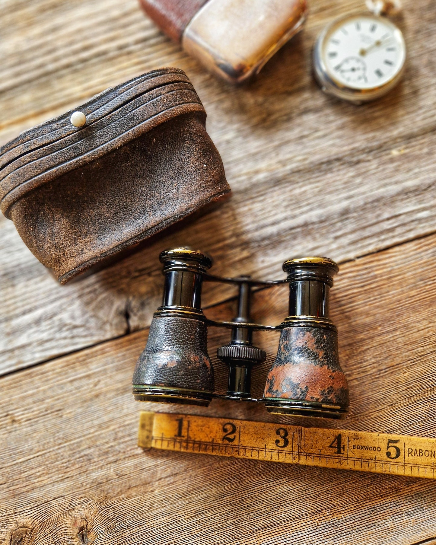 Edwardian Opera Glasses by Lizars of Glasgow c. 1895-1915 | Leather-wrapped Binoculars in Original Case