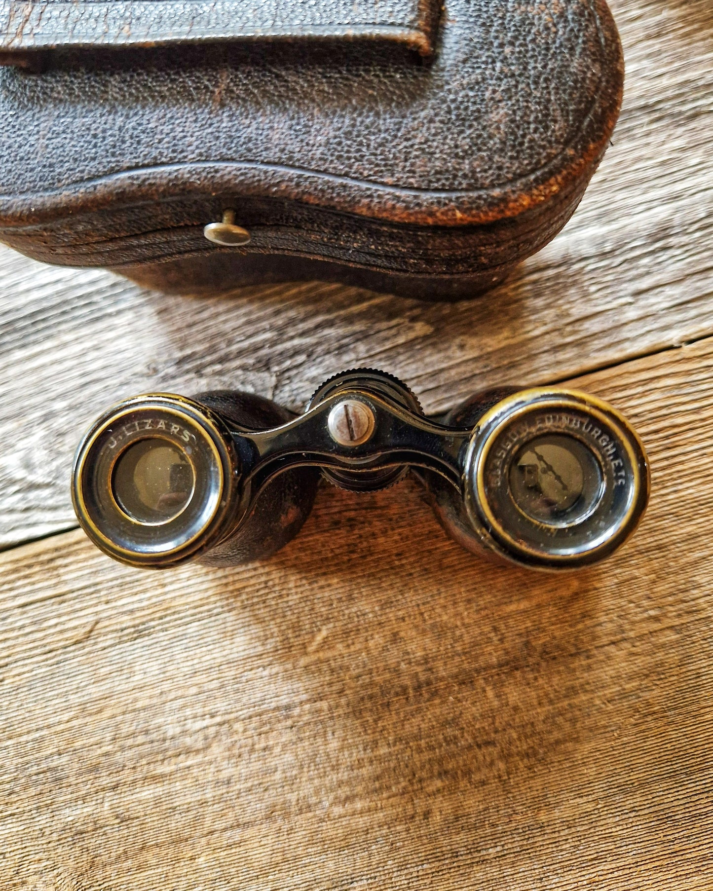 Edwardian Opera Glasses by Lizars of Glasgow c. 1895-1915 | Leather-wrapped Binoculars in Original Case