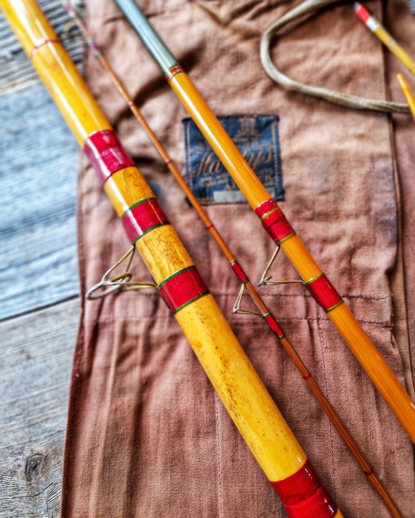 Hardy Bros 1930s Split Cane Fishing Rod   | 3-Piece 13 Ft Coarse Rod “The Expert” in Original Canvas Bag