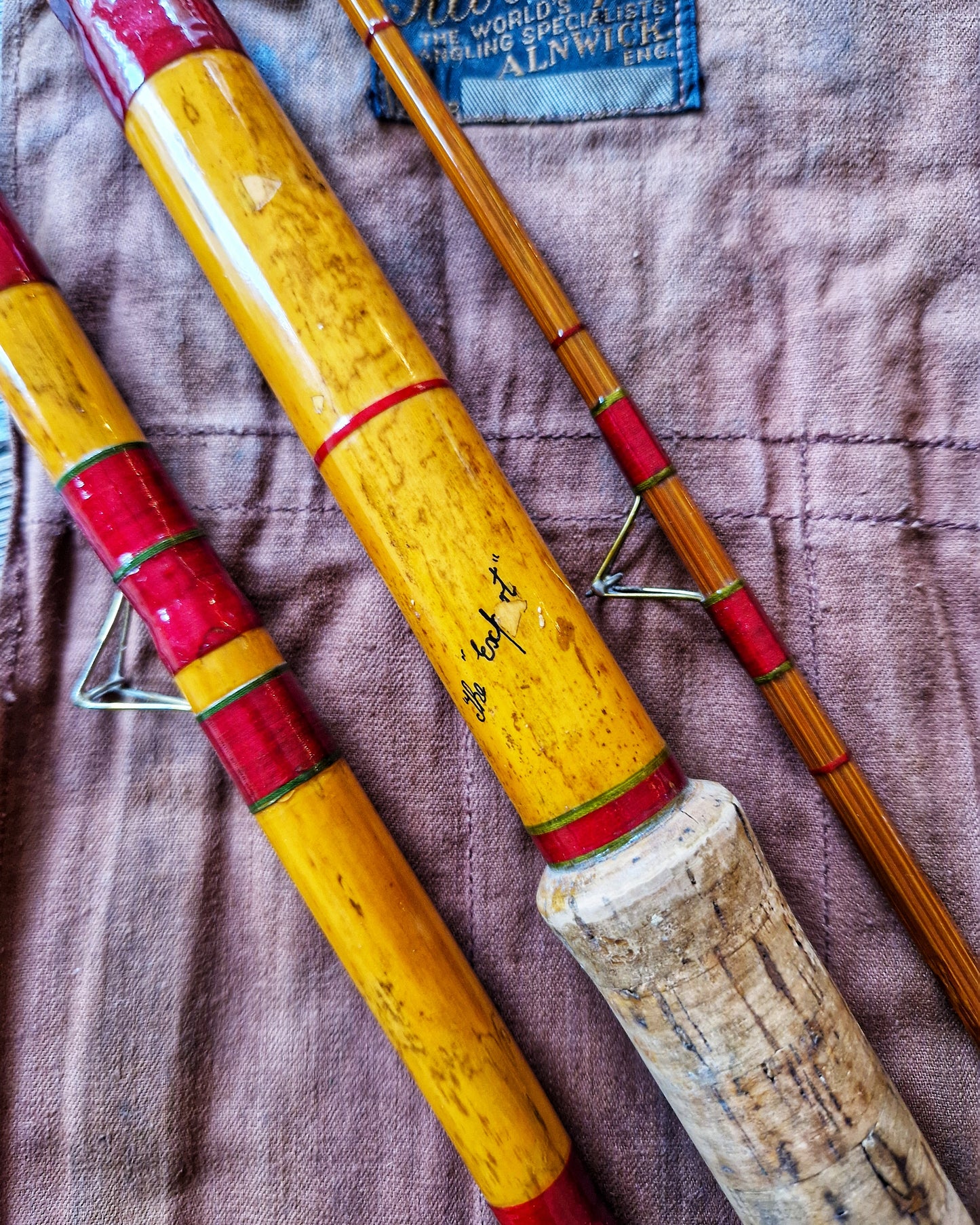 Hardy Bros 1930s Split Cane Fishing Rod   | 3-Piece 13 Ft Coarse Rod “The Expert” in Original Canvas Bag