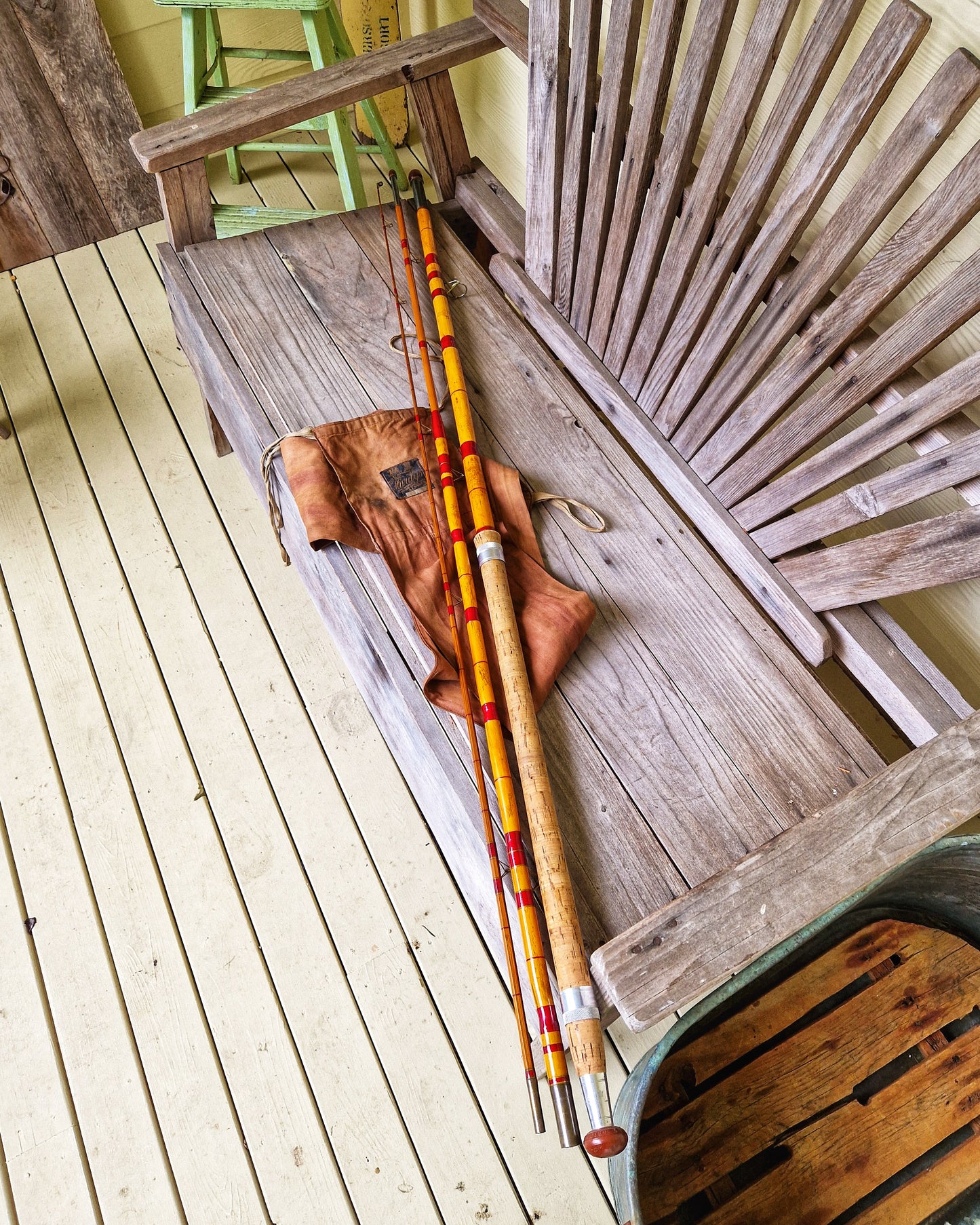 Hardy Bros 1930s Split Cane Fishing Rod   | 3-Piece 13 Ft Coarse Rod “The Expert” in Original Canvas Bag