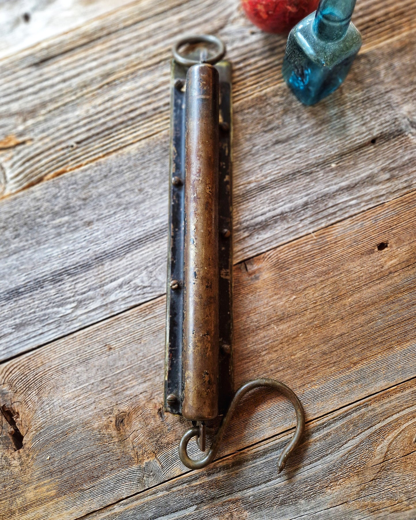 Vintage Salter Spring Balance No. 2 Hanging Scale | English Brass 30 lb. Capacity c. 1900-1930