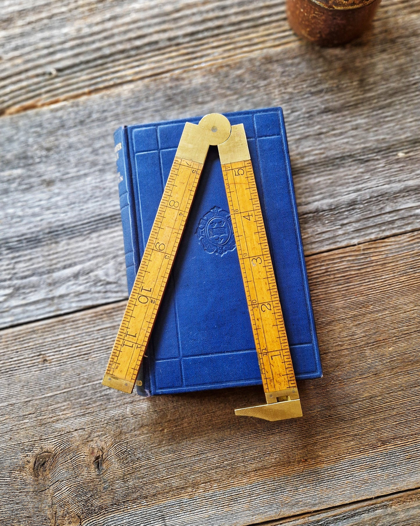 12-Inch Stanley Folding Caliper Rule No. 36-1/2 | Vintage Tool in Boxwood & Brass c. 1920-1940