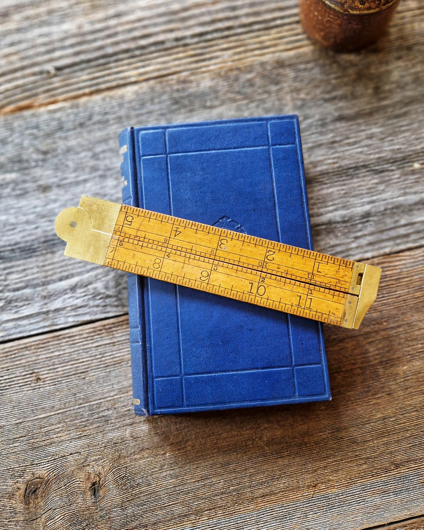 12-Inch Stanley Folding Caliper Rule No. 36-1/2 | Vintage Tool in Boxwood & Brass c. 1920-1940