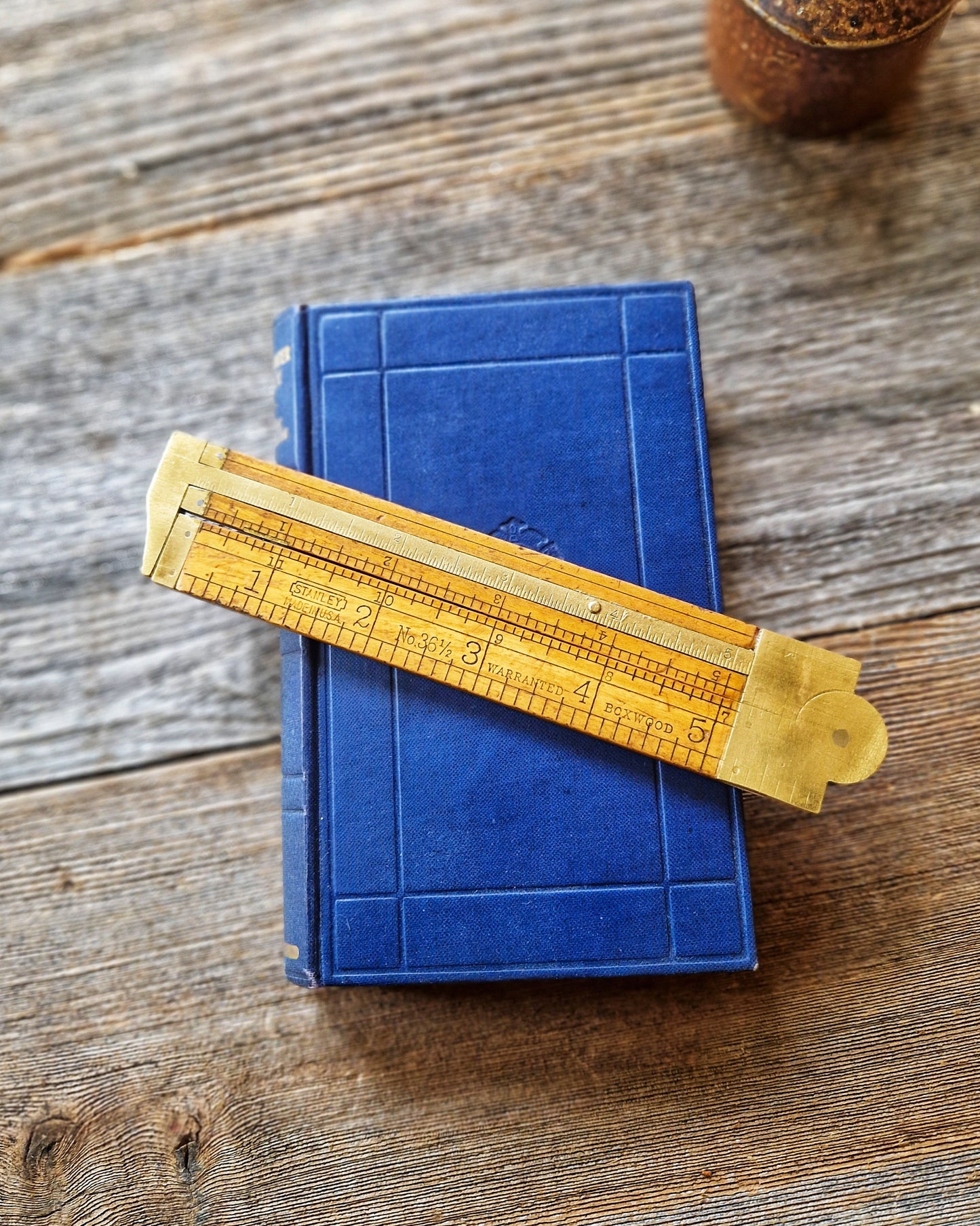 12-Inch Stanley Folding Caliper Rule No. 36-1/2 | Vintage Tool in Boxwood & Brass c. 1920-1940