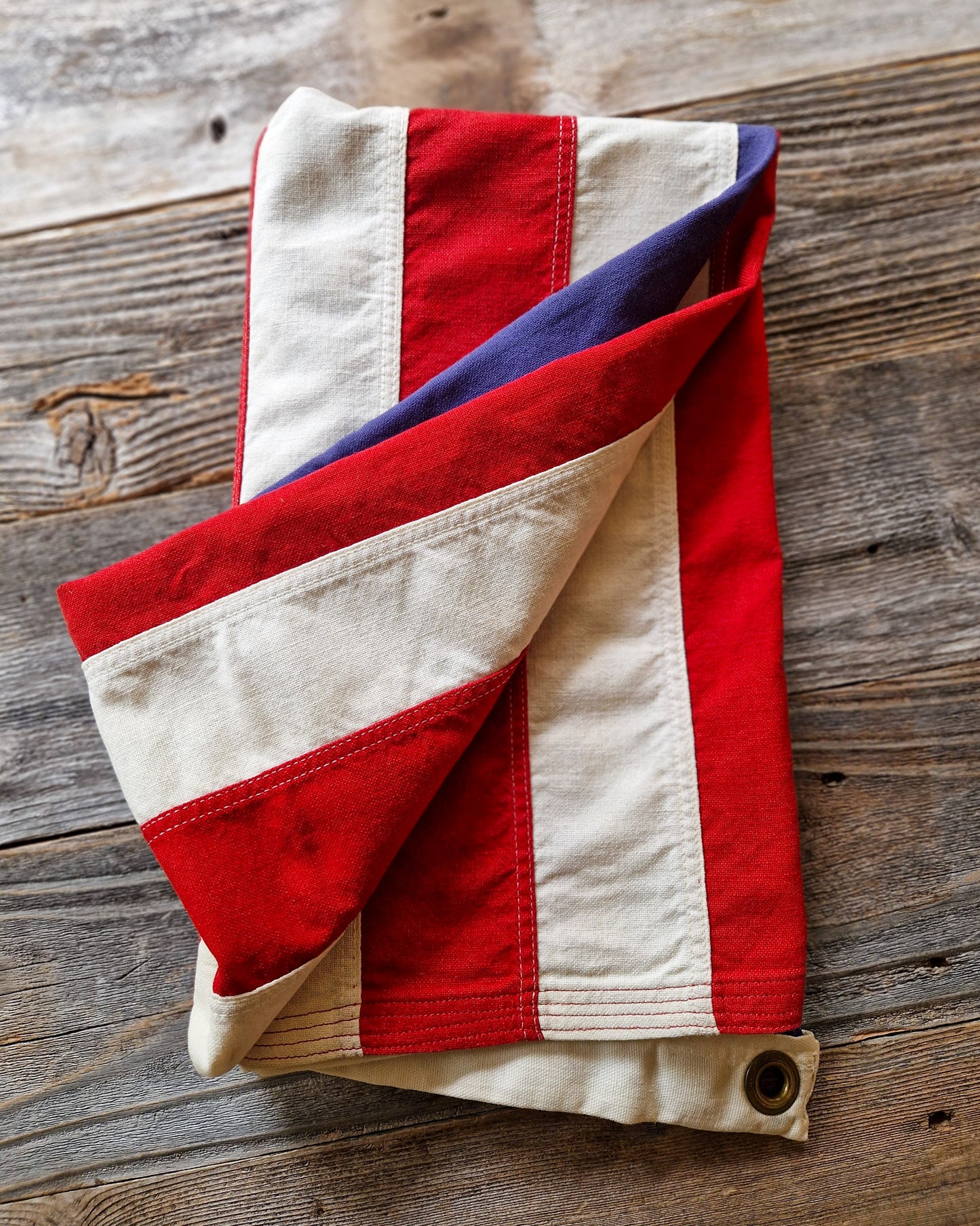 Vintage 50 Star American Flag, 34 x 55 Inches | Embroidered Cotton Flag c. 1960-1980