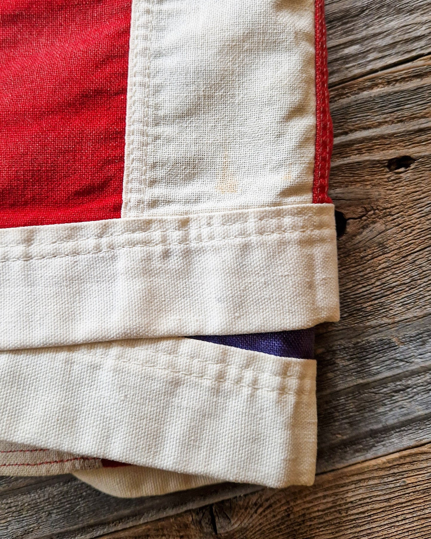 Vintage 50 Star American Flag, 34 x 55 Inches | Embroidered Cotton Flag c. 1960-1980