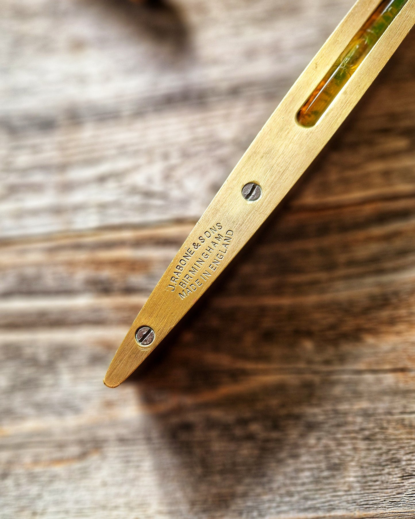 Rabone 10-Inch Torpedo Spirit Level No. 1625 | English Mid-Century Tool in Brass & Rosewood