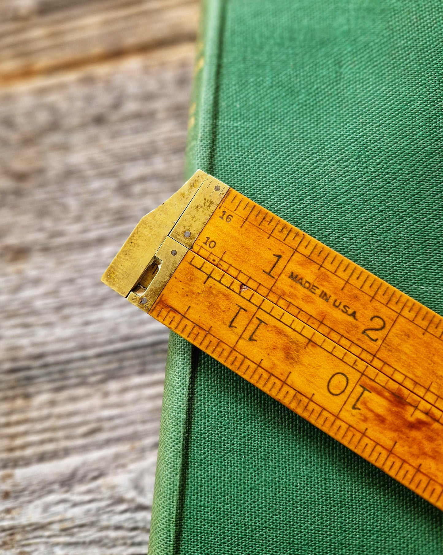 12-Inch Stanley Folding Caliper Rule No. 36-1/2R | Vintage Tool in Boxwood & Brass c. 1940-1955