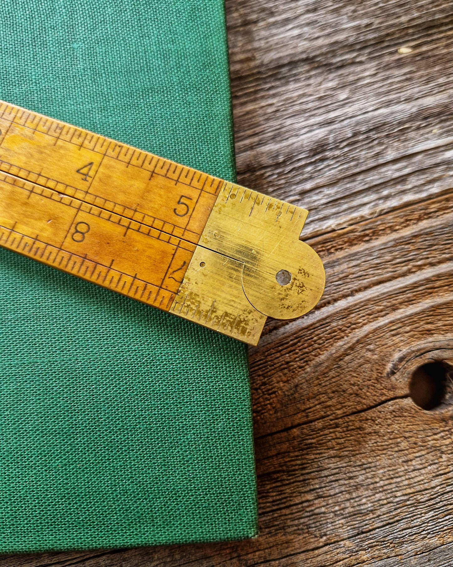 12-Inch Stanley Folding Caliper Rule No. 36-1/2R | Vintage Tool in Boxwood & Brass c. 1940-1955