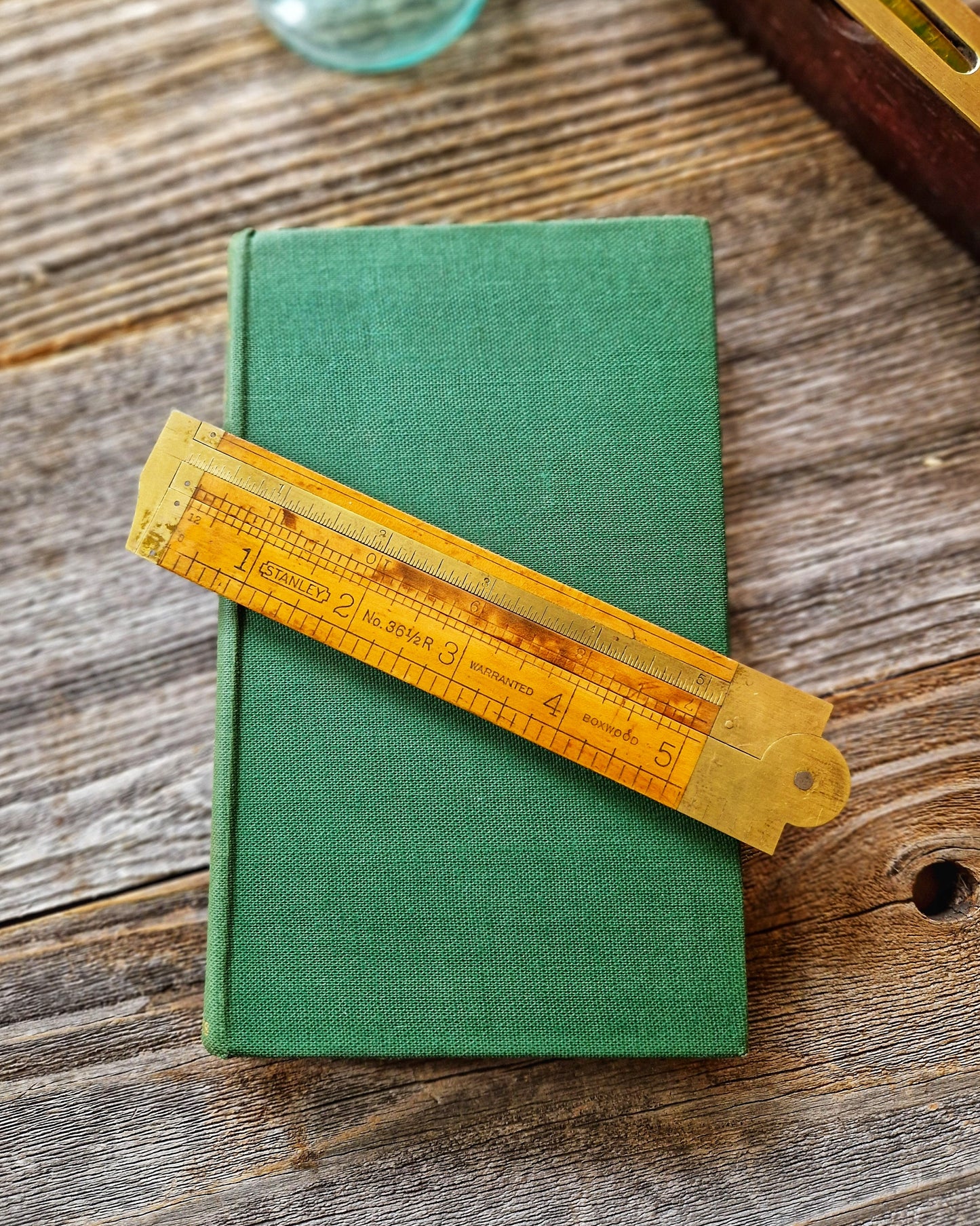 12-Inch Stanley Folding Caliper Rule No. 36-1/2R | Vintage Tool in Boxwood & Brass c. 1940-1955