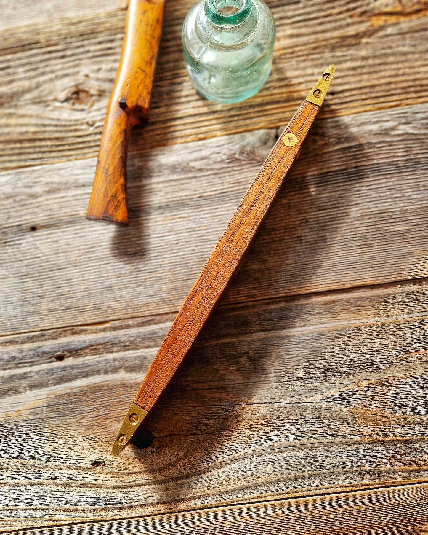 Vintage 12-Inch Torpedo Spirit Level No. 1626 by Rabone-Chesterman | English Mid-Century Tool in Brass & Hardwood
