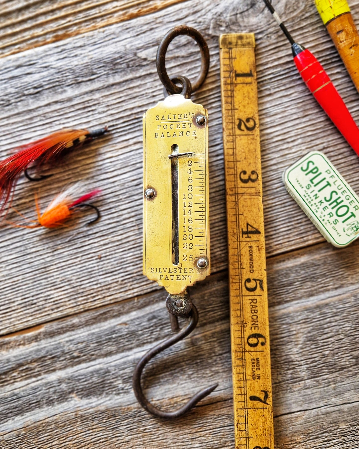 Antique Salter Pocket Balance Hanging Scale, 25 lb. Capacity | English Brass Scale c. 1890-1920
