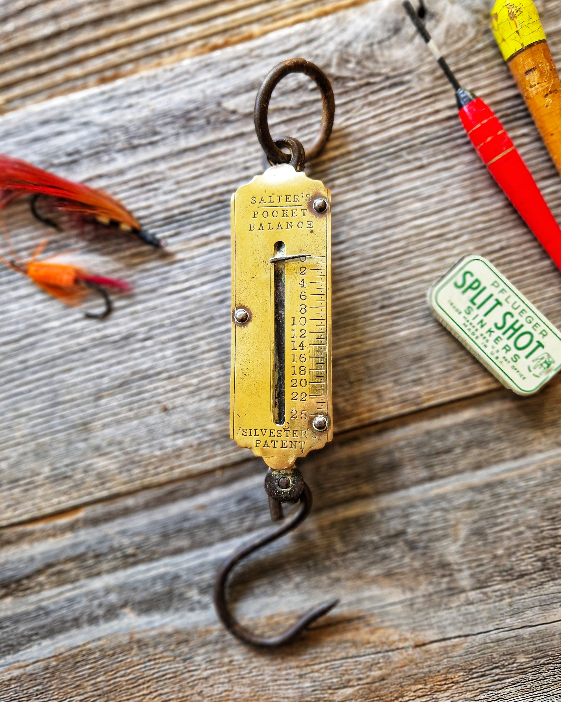 Antique Salter Pocket Balance Hanging Scale, 25 lb. Capacity | English Brass Scale c. 1890-1920