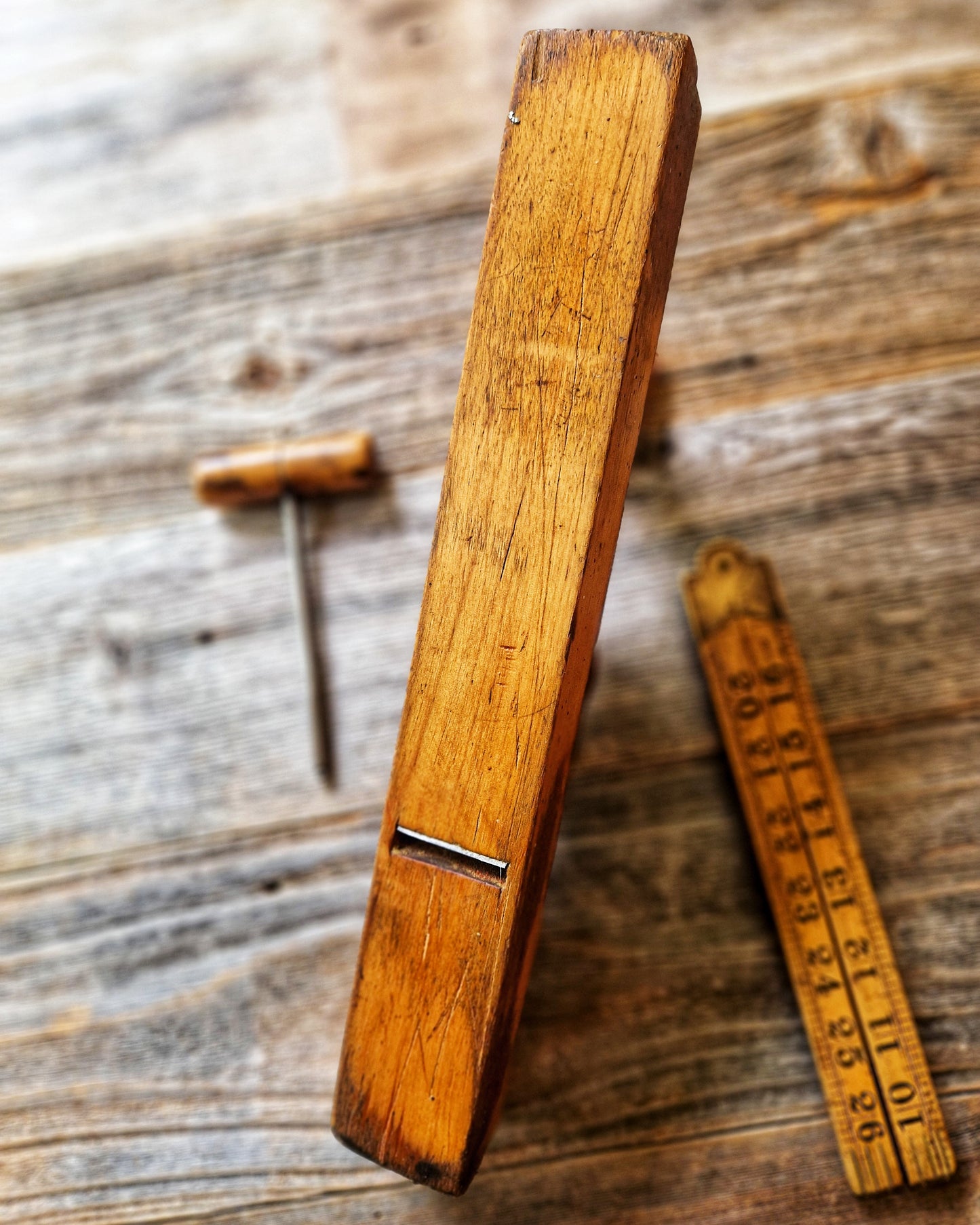 14-Inch American Jack Plane c. 1900-1930 | Vintage Beech Woodworking Tool