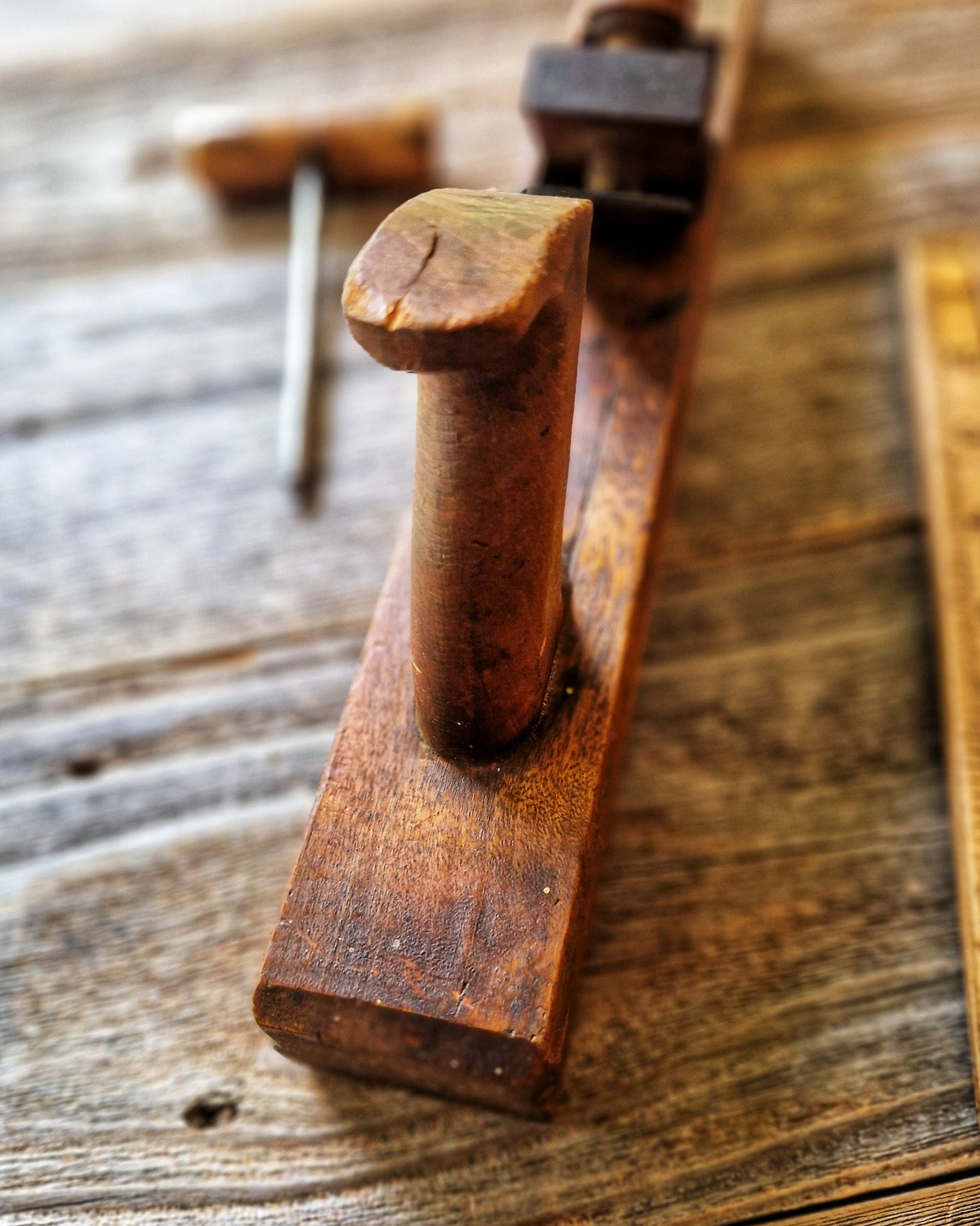 14-Inch American Jack Plane c. 1900-1930 | Vintage Beech Woodworking Tool