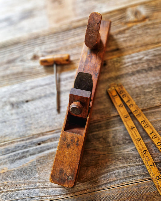 14-Inch American Jack Plane c. 1900-1930 | Vintage Beech Woodworking Tool
